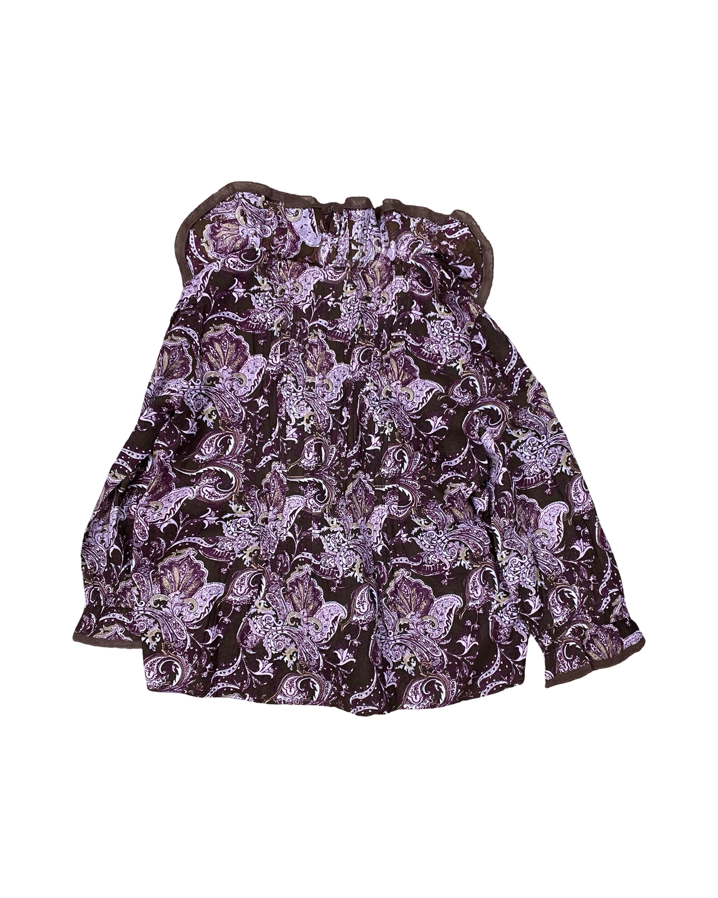 Blouse 3/4 Sleeve By Ivy Jane In Brown & Purple, Size:M