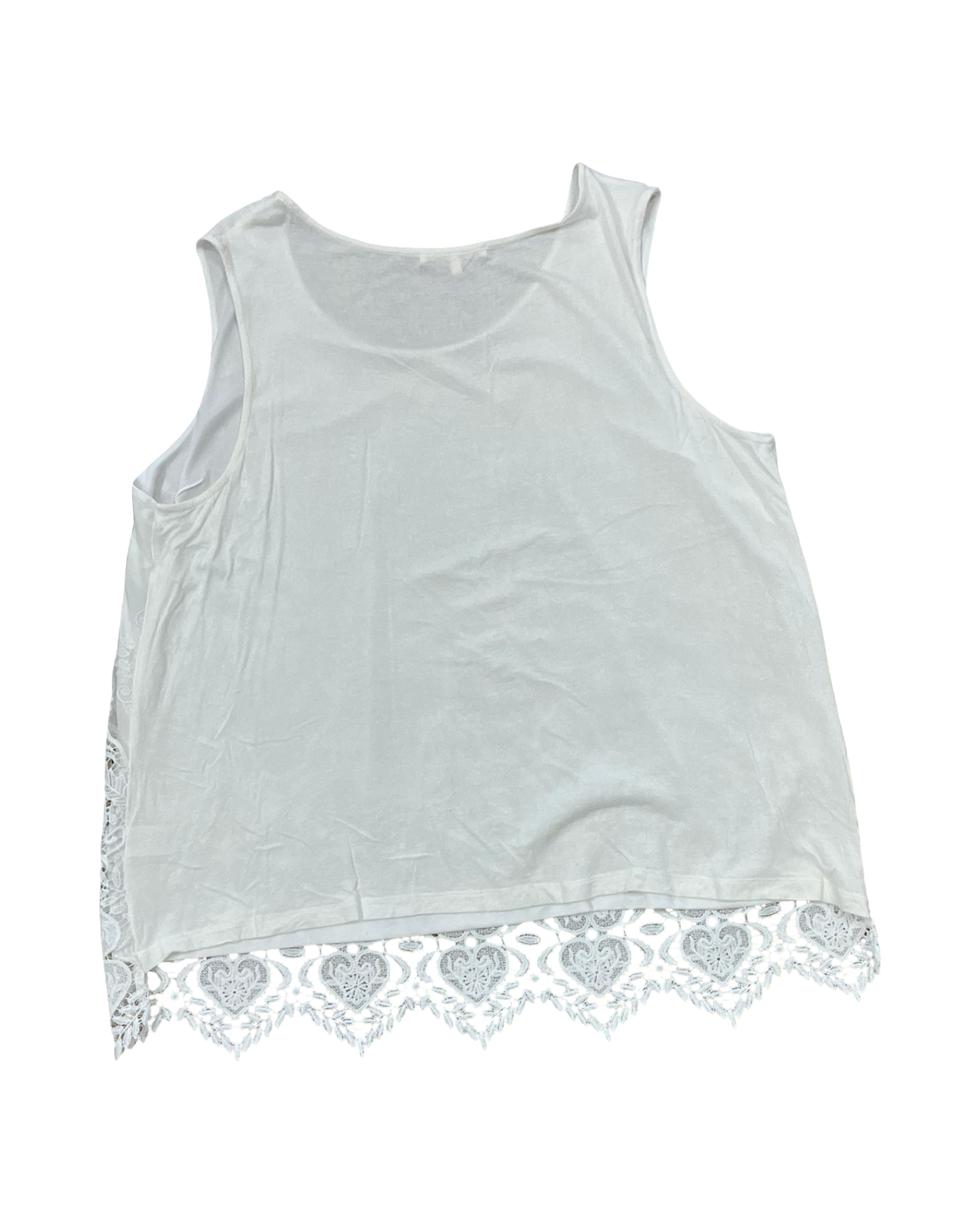 Top Sleeveless By Clothes Mentor In White, Size:2X