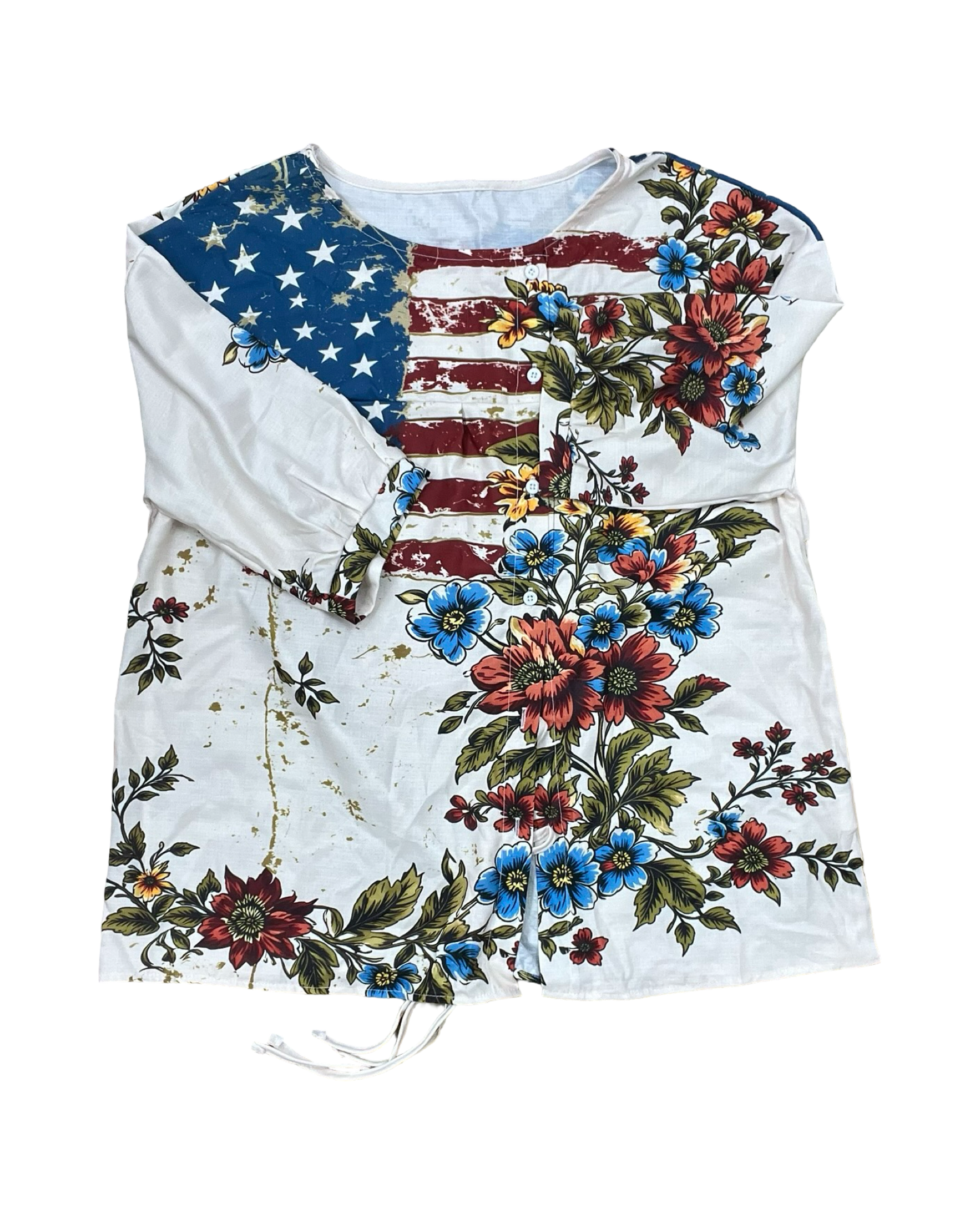 Top Ss By Clothes Mentor In Cream & Orange, Size:Xl
