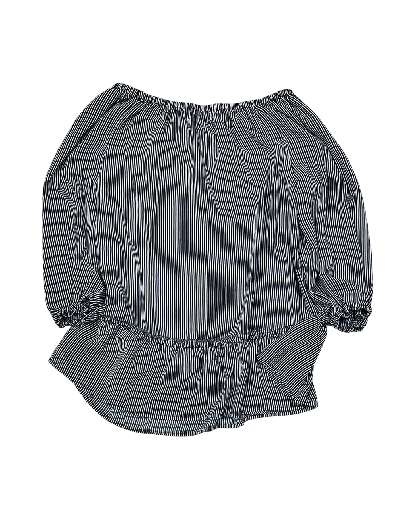 Blouse 3/4 Sleeve By Maurices In Black & Cream, Size:L