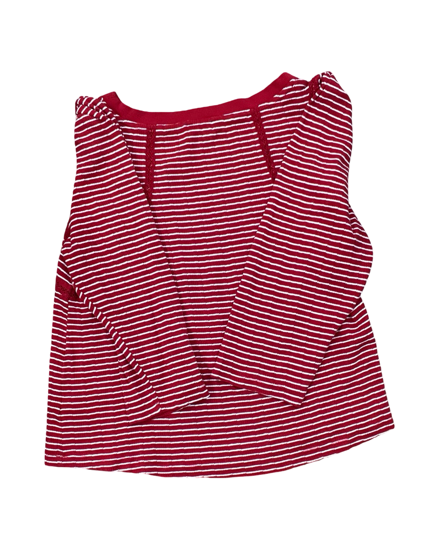 Top 3/4 Sleeve By Democracy In Red & White, Size:Xl