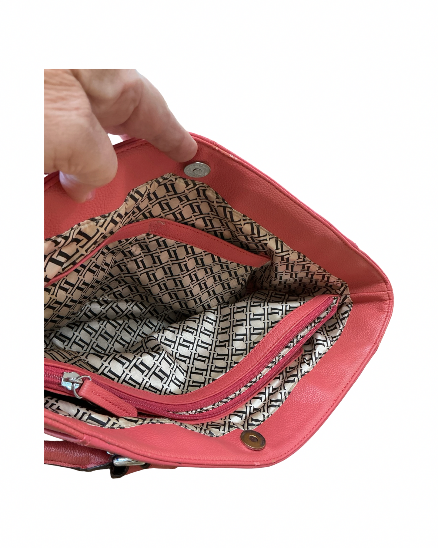 Handbag By Tignanello Purses In Coral, Size:Large