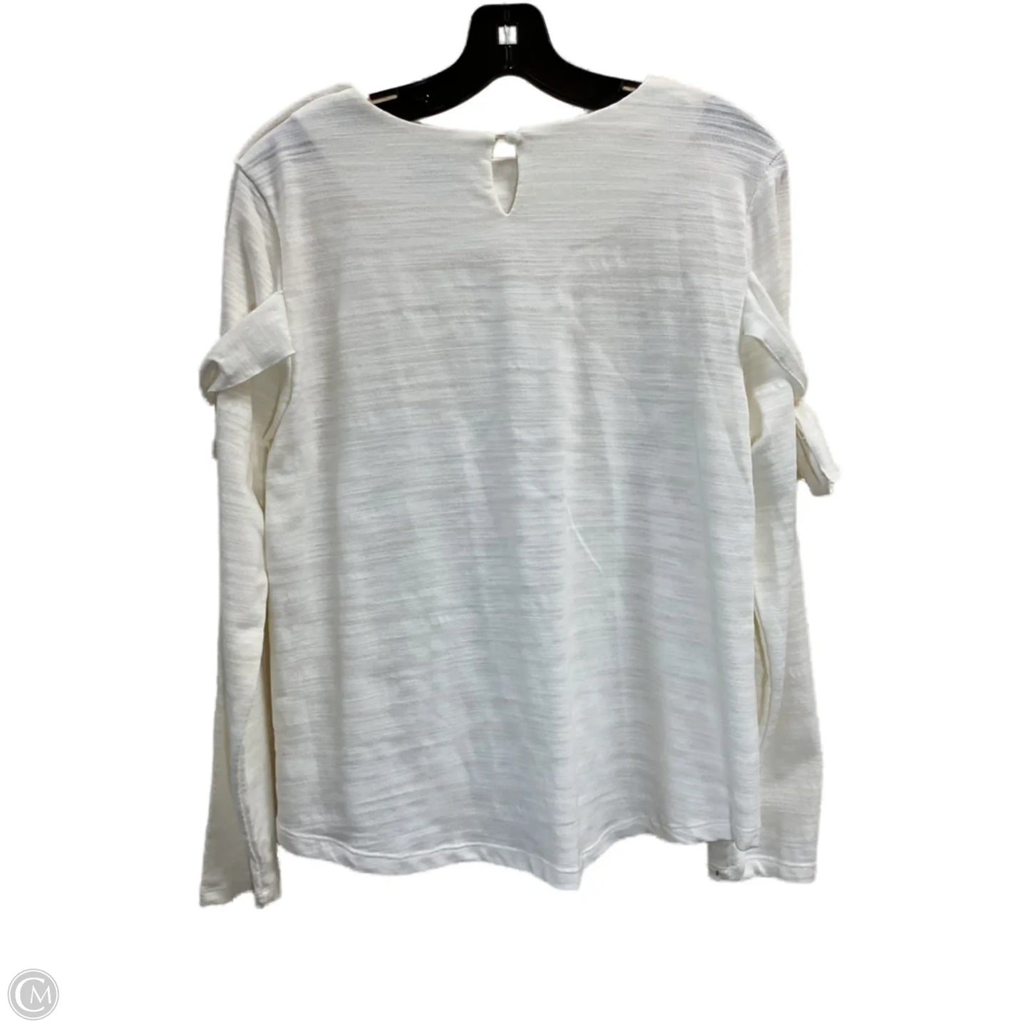 Top Long Sleeve By Como Vintage In Cream, Size: M