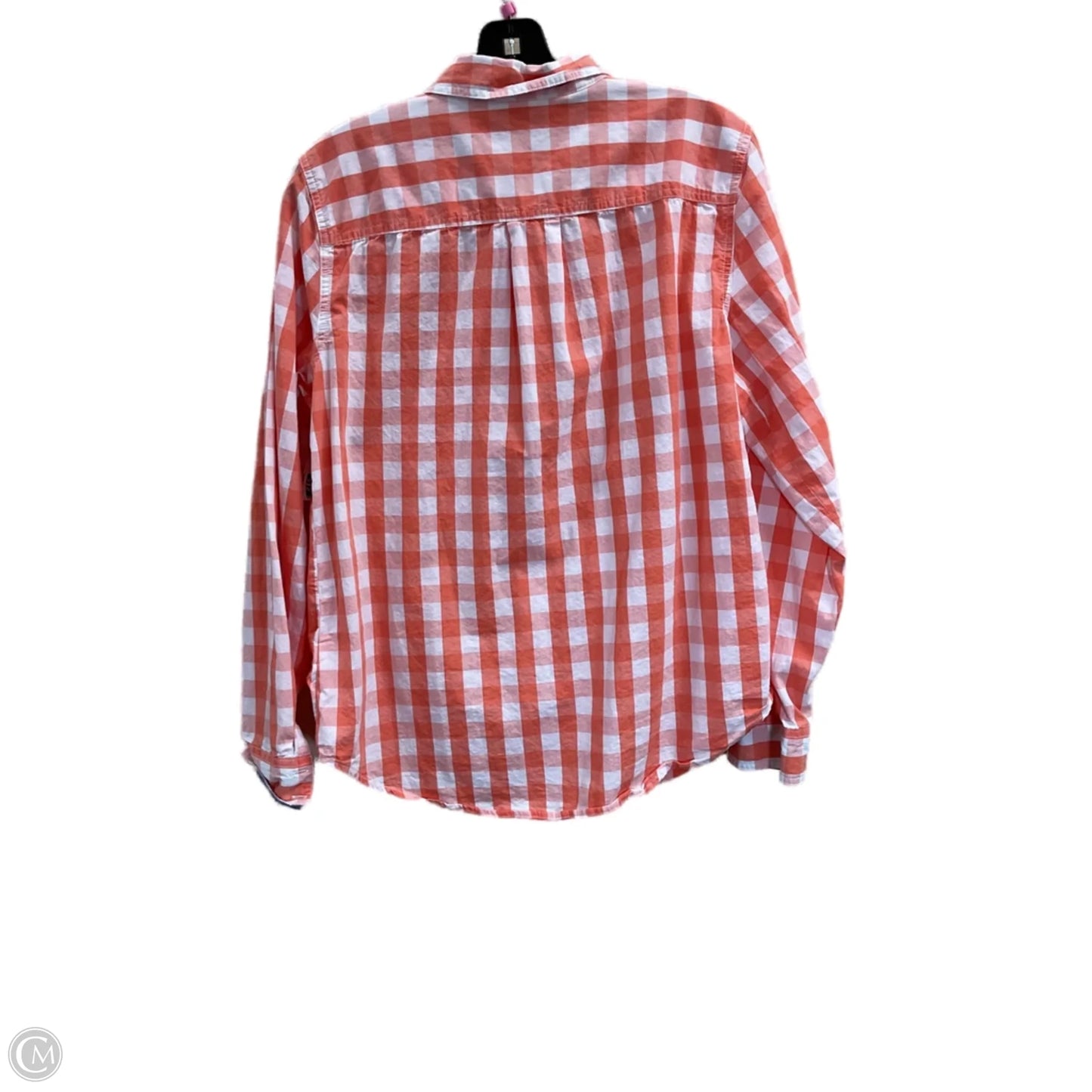 Blouse Long Sleeve By St Johns Bay In Plaid Pattern, Size: L