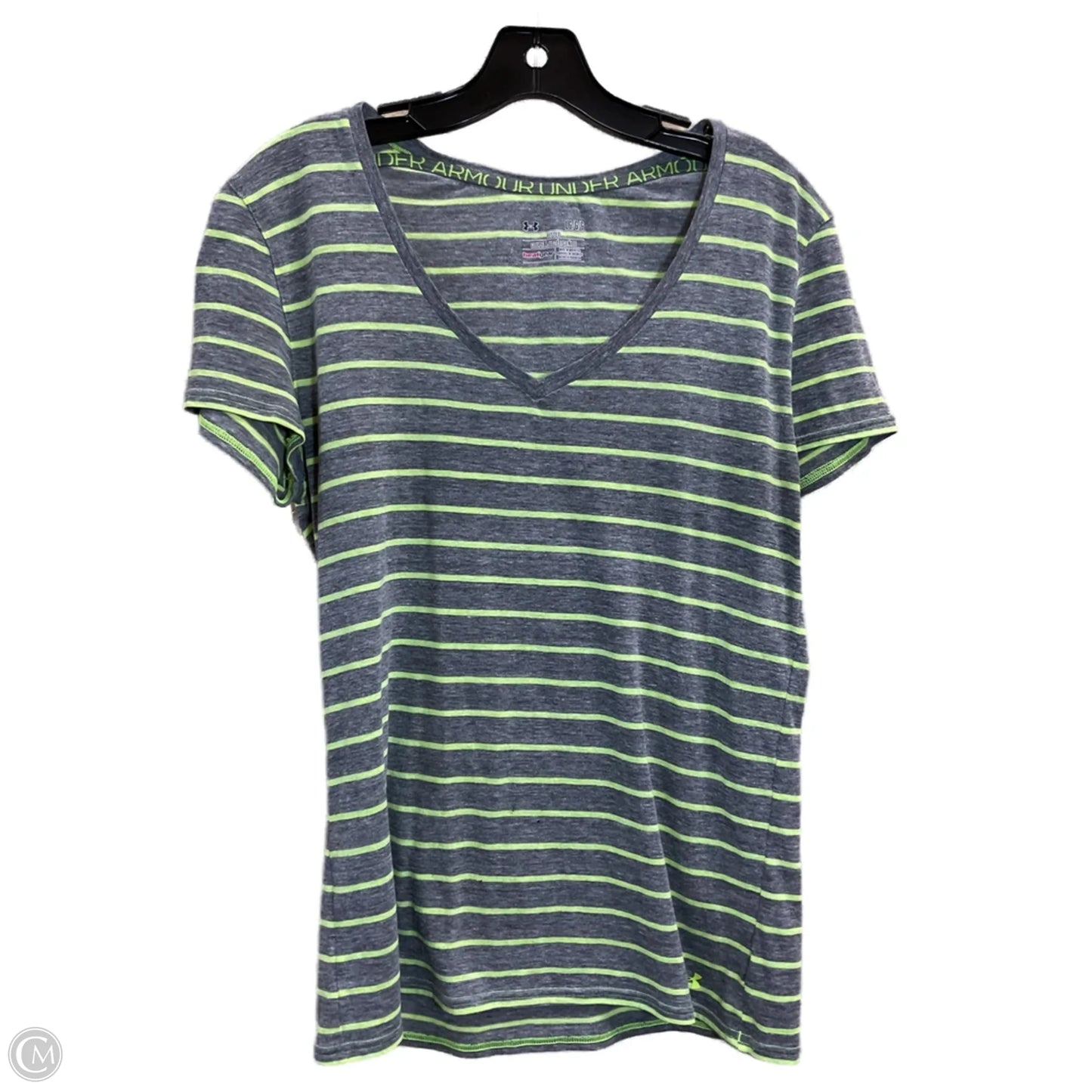 Athletic Top Short Sleeve By Under Armour In Grey, Size: L