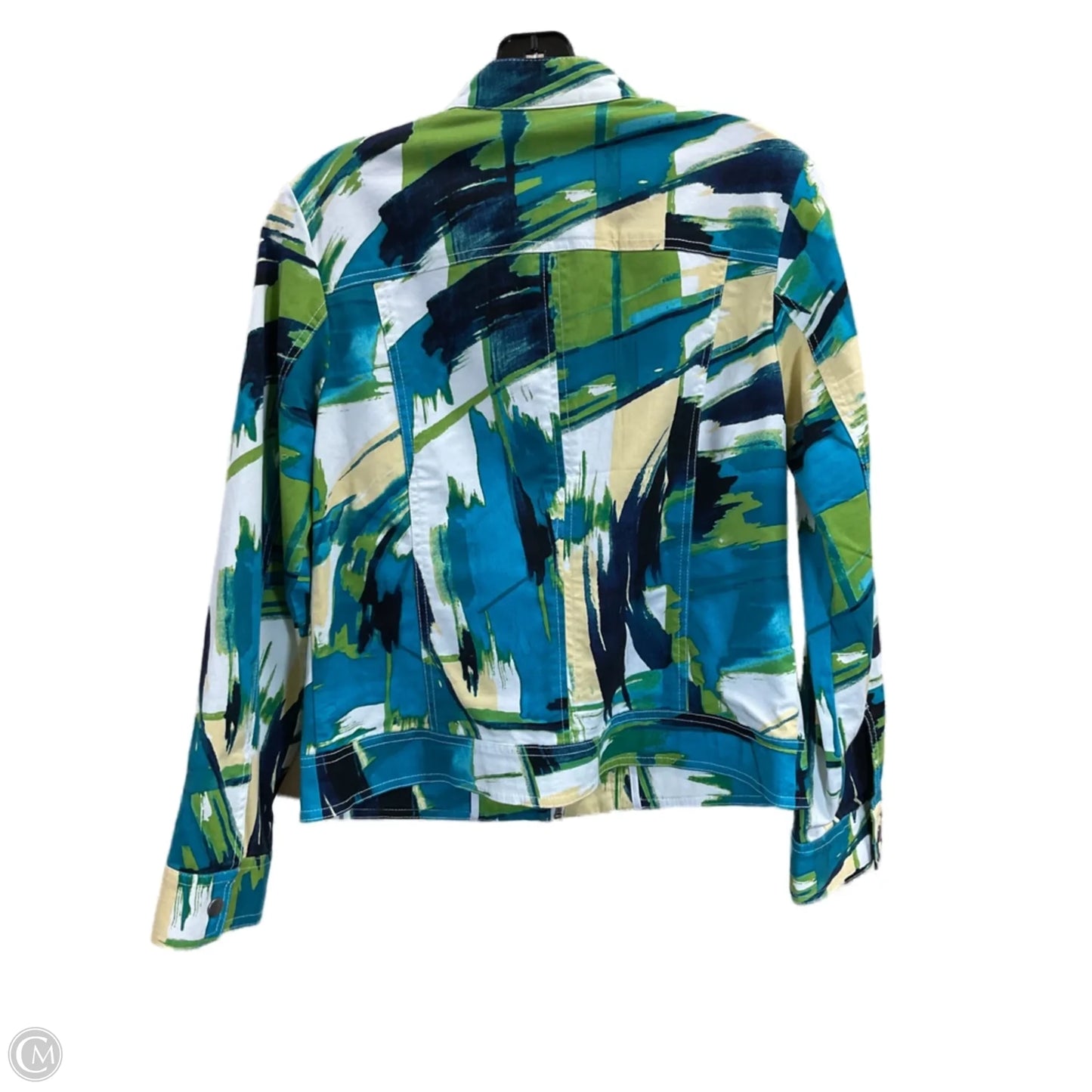 Jacket Other By Chicos In Blue & Yellow, Size: S