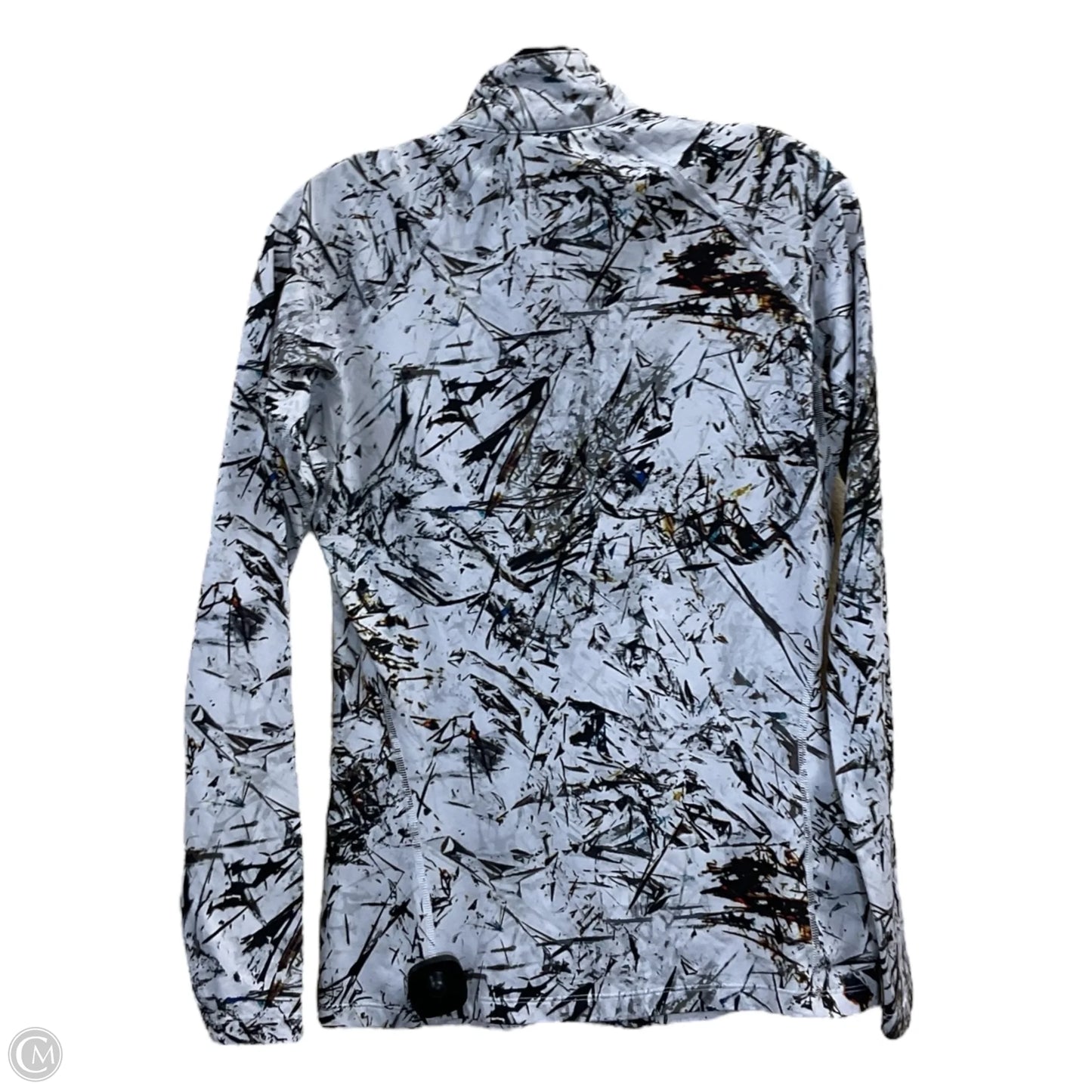 Athletic Top Long Sleeve Collar By Nike In White, Size: M