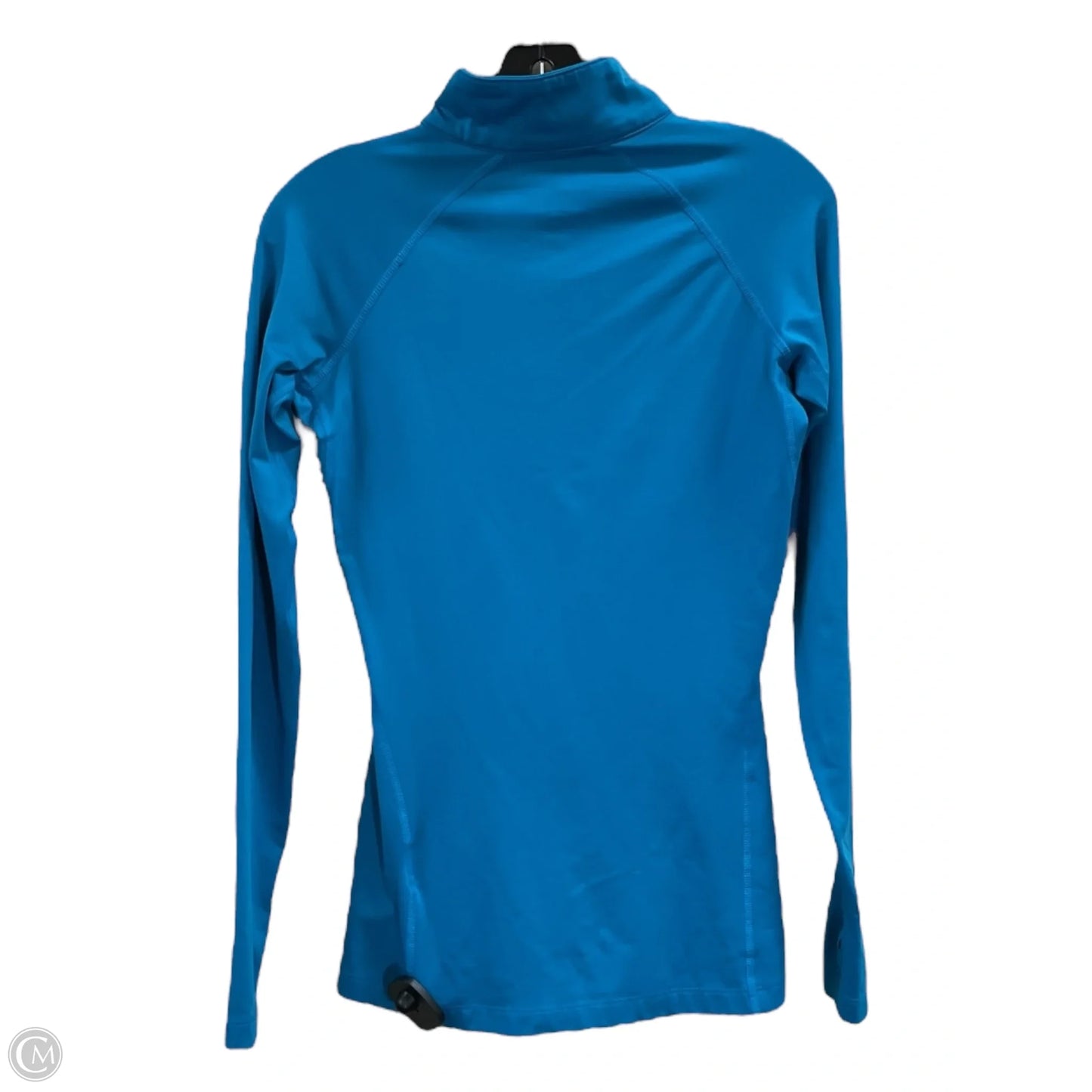Athletic Top Long Sleeve Collar By Nike In Teal, Size: S