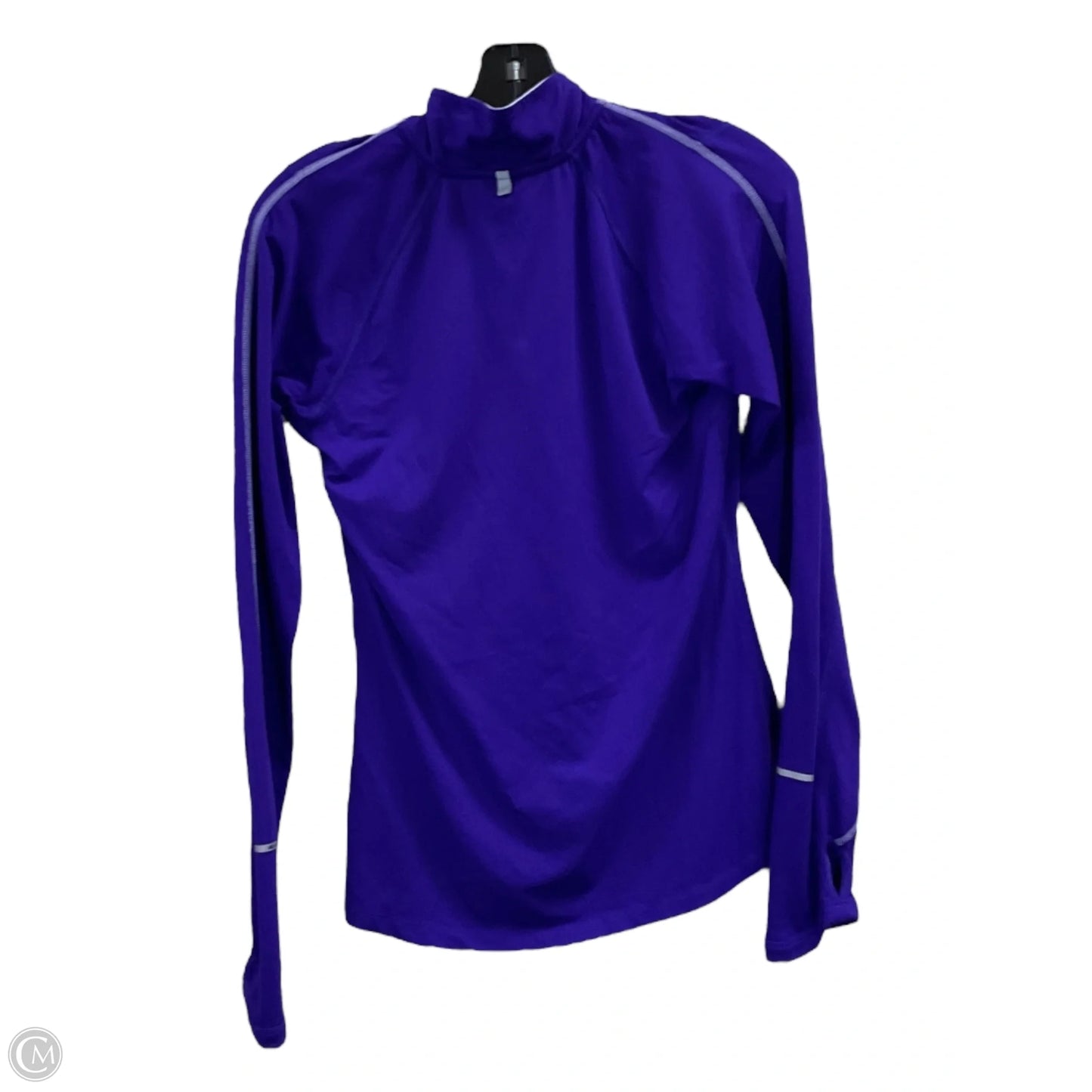 Athletic Top Long Sleeve Collar By Nike In Purple, Size: S
