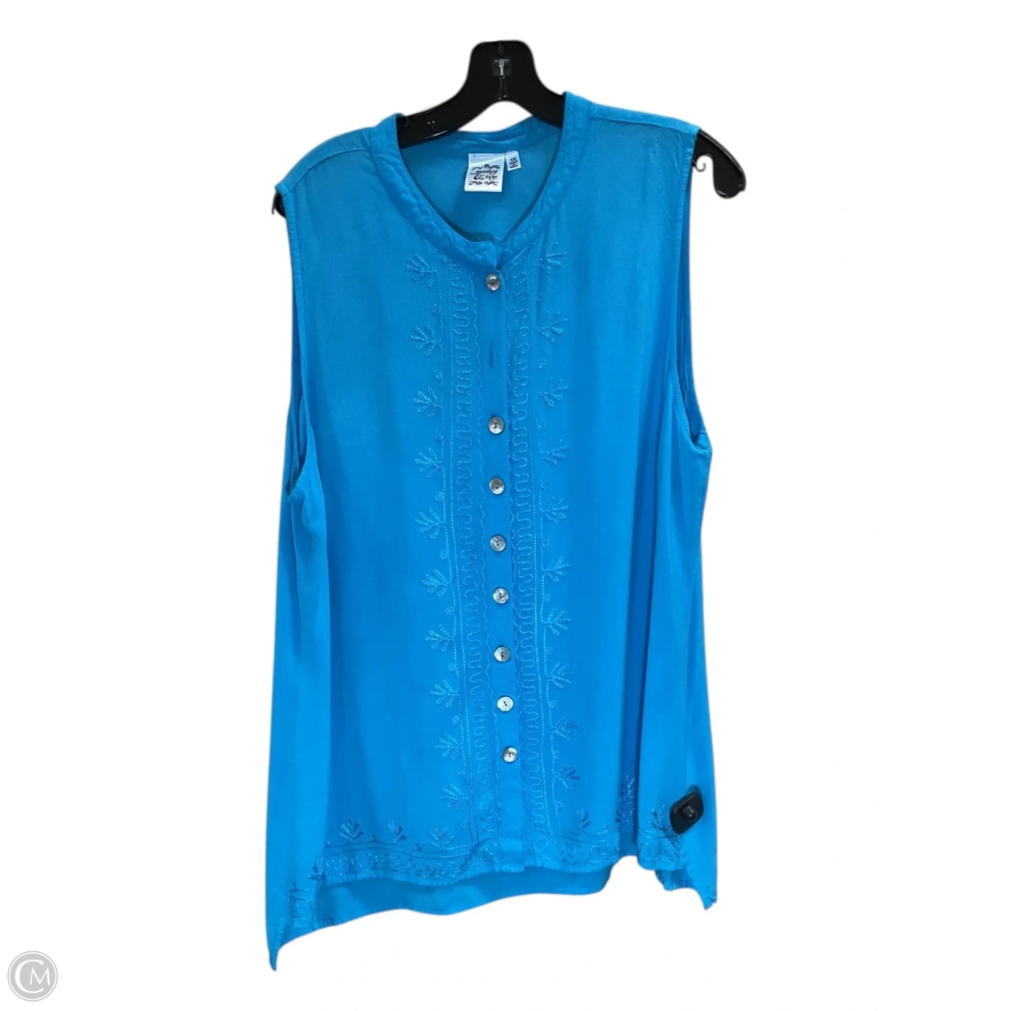 Blouse Sleeveless By Parsley & Sage In Blue, Size: 1x