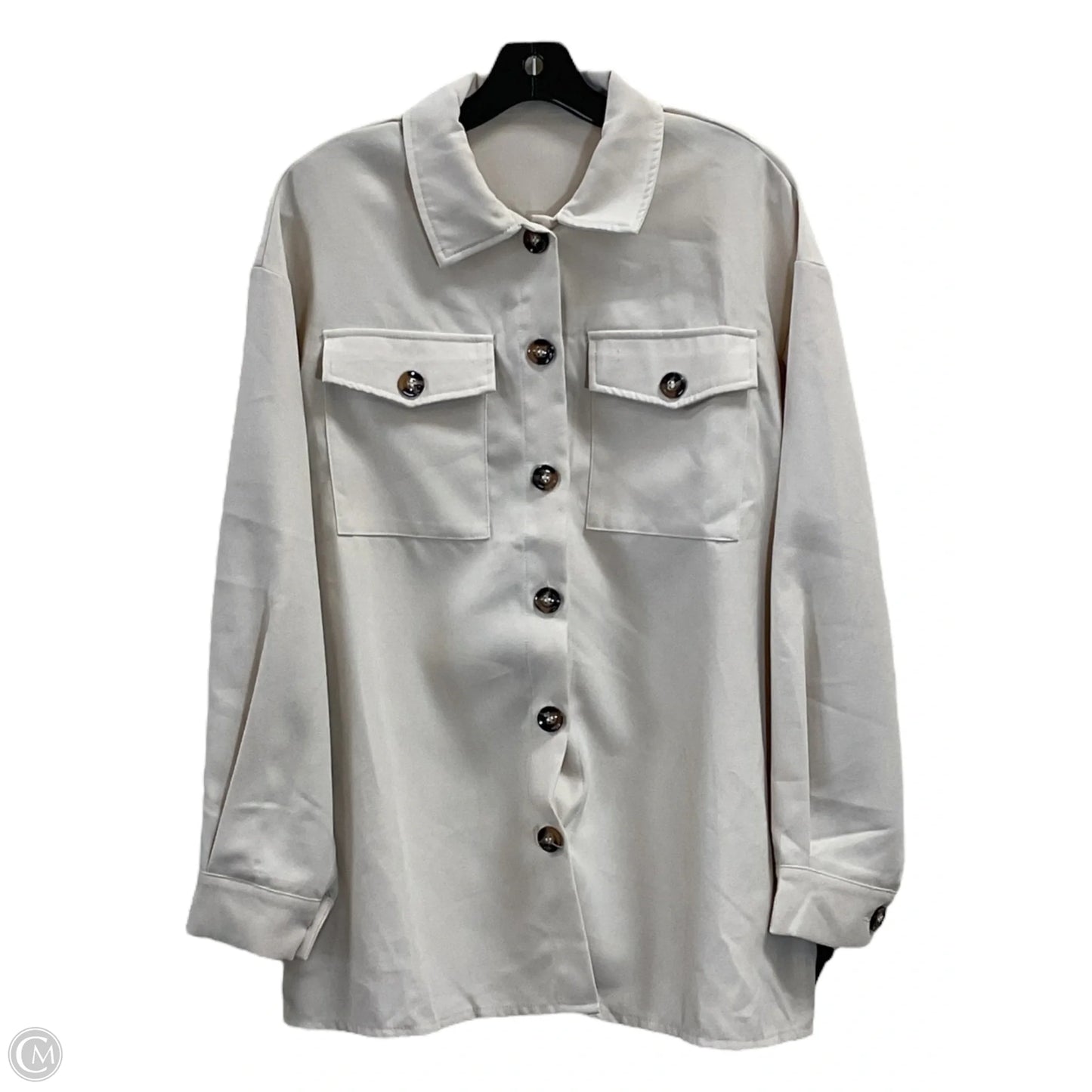 Jacket Shirt By Shein In Cream, Size: S