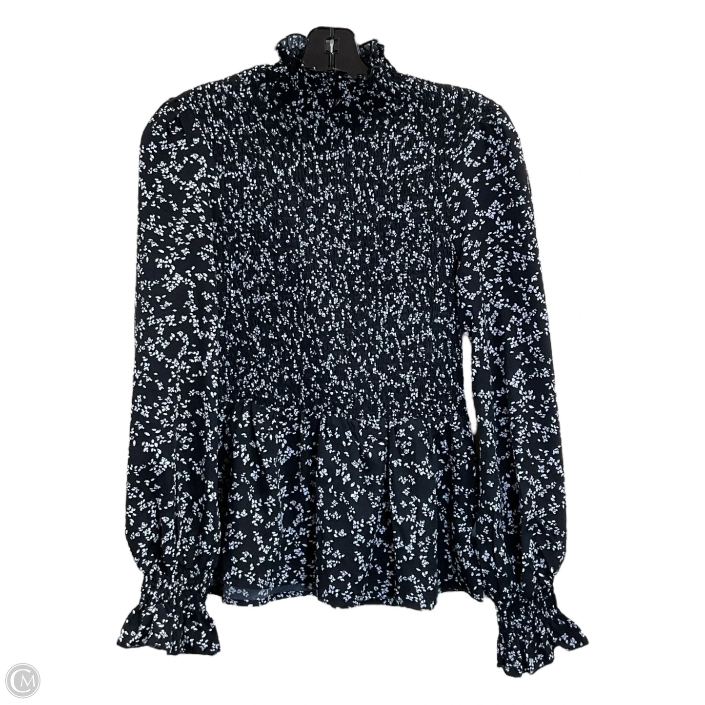 Top Long Sleeve By Shein In Black & White, Size: M