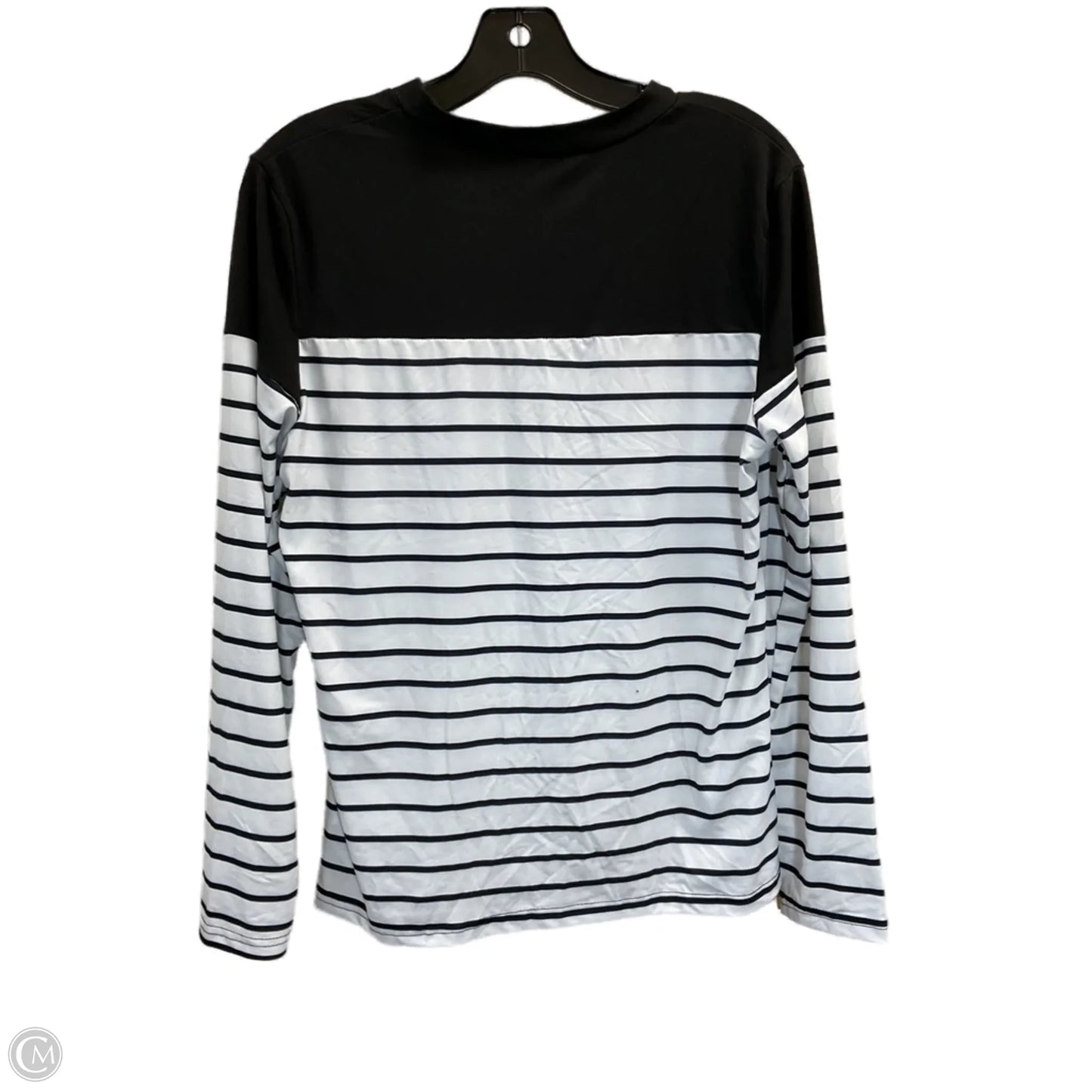 Top Long Sleeve By Clothes Mentor In Black & White, Size: M