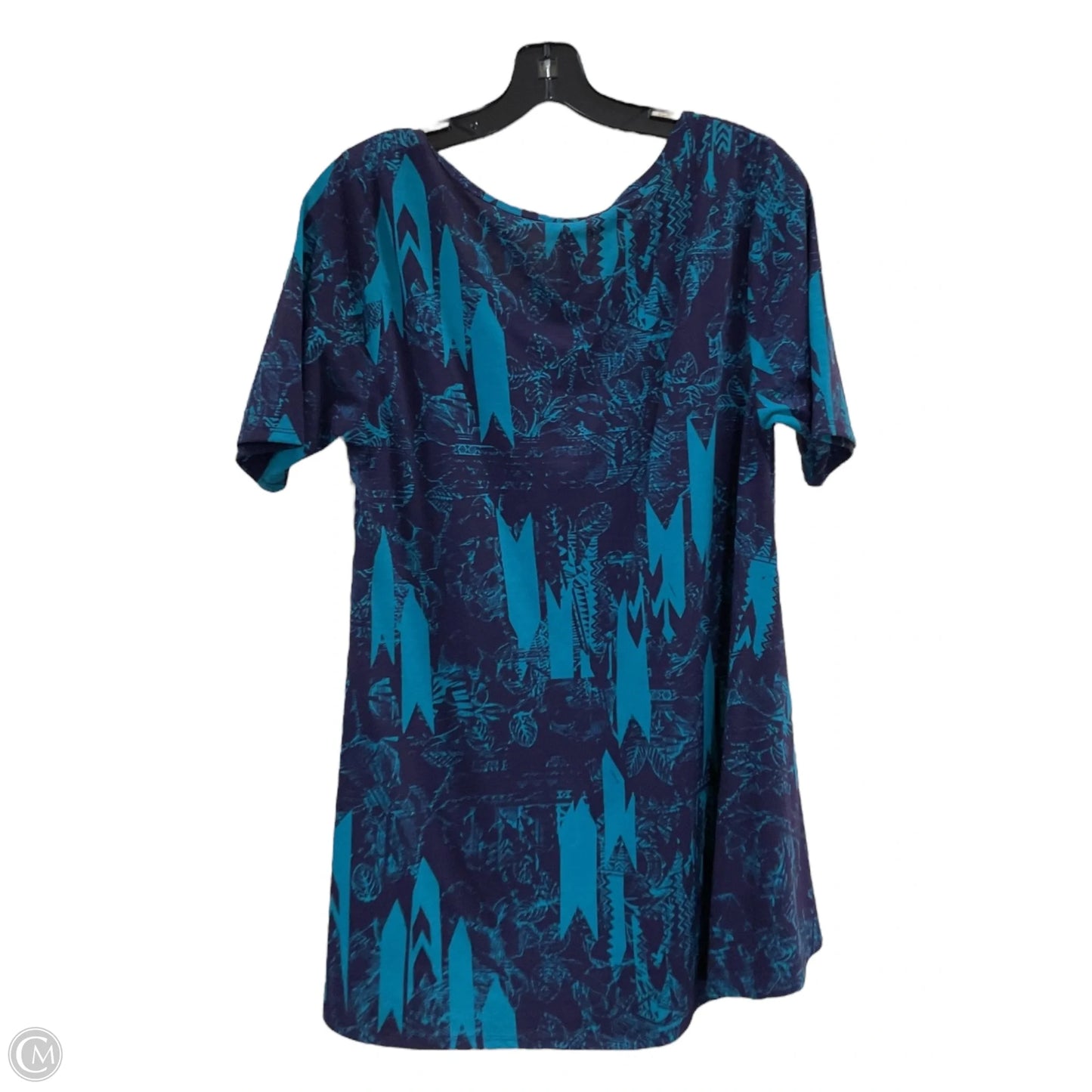 Tunic Short Sleeve By Lularoe In Blue & Green, Size: M