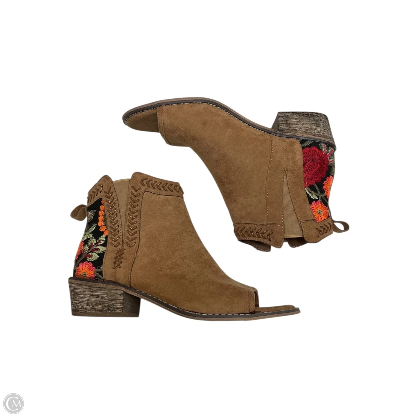 Sandals Heels Block By Tiara In Brown, Size: 7.5