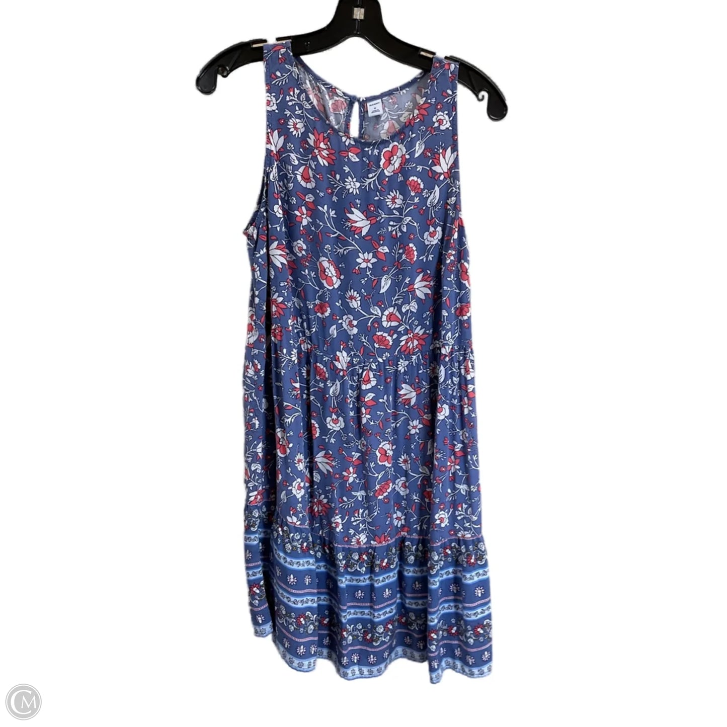 Dress Casual Midi By Old Navy In Blue & Red, Size: M
