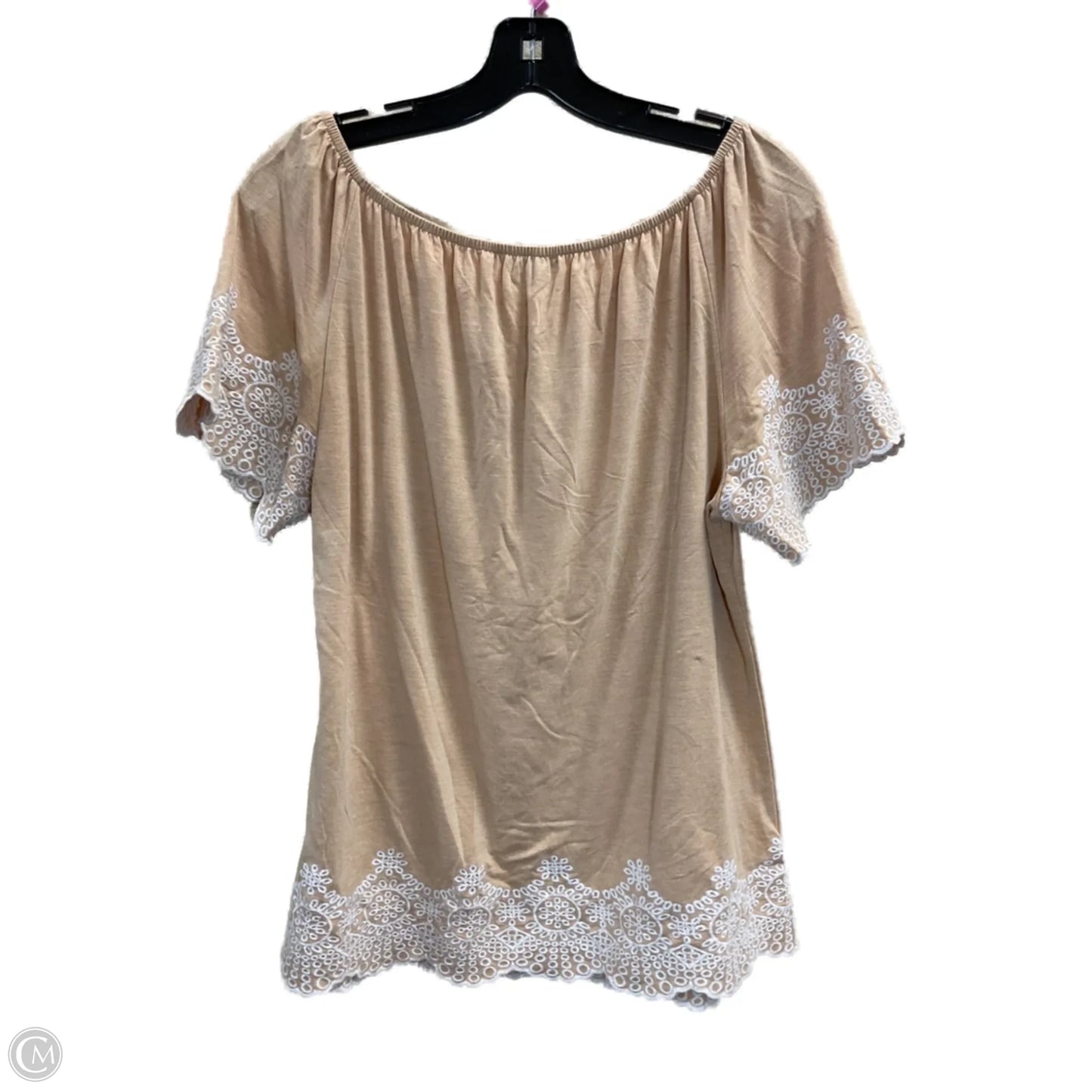 Top Short Sleeve By Adrianna Papell In Yellow, Size: M