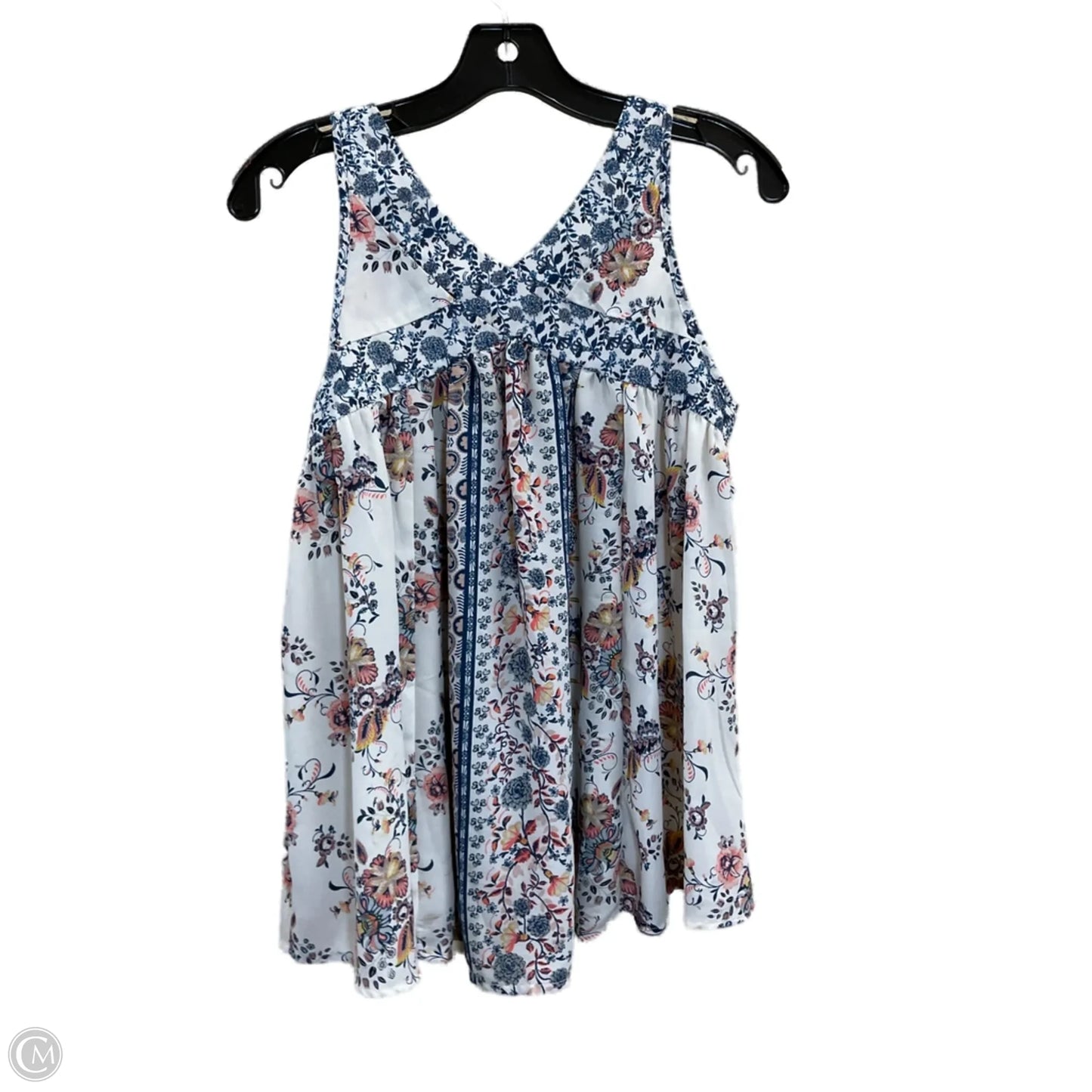 Top Sleeveless By Knox Rose In Blue & White, Size: Xs