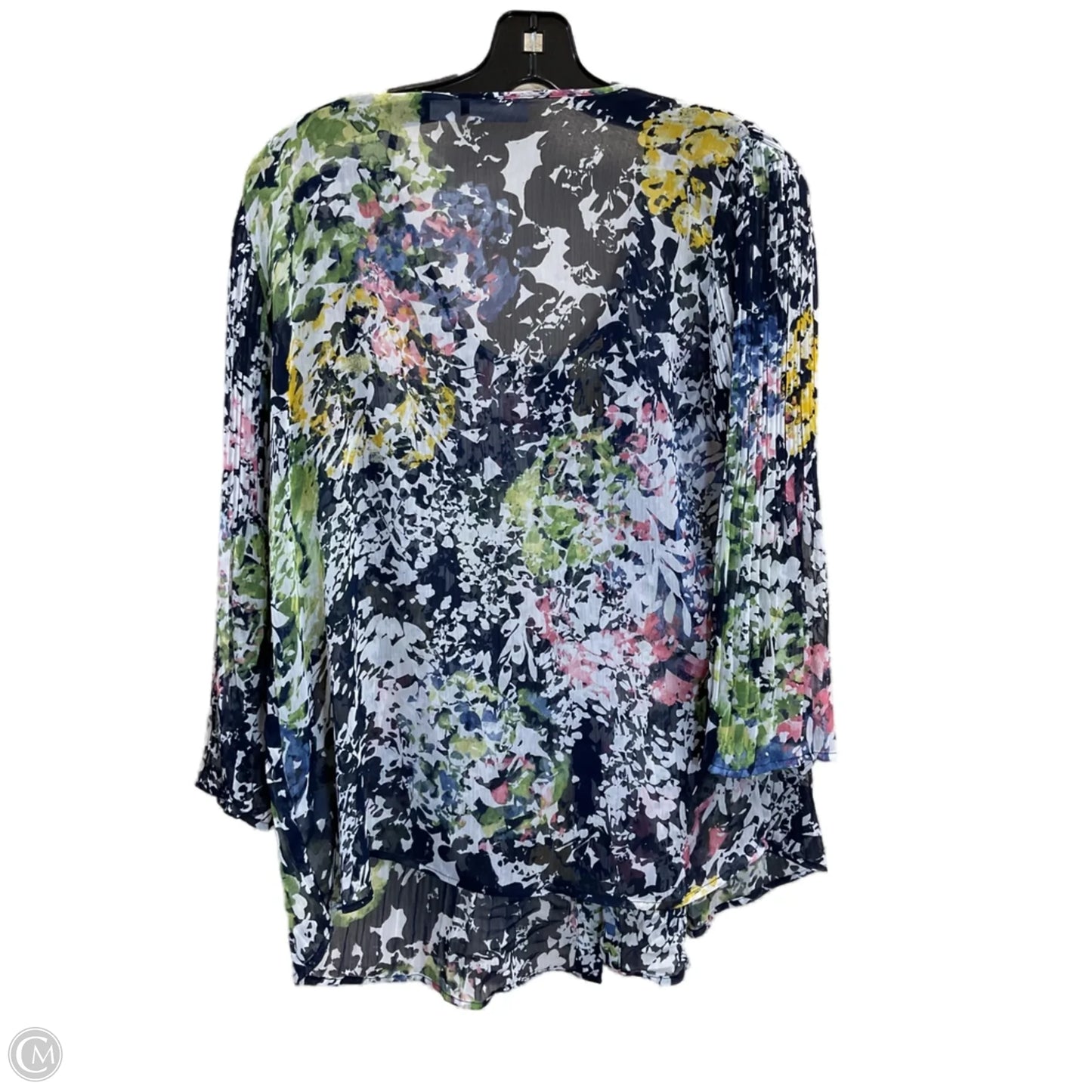 Blouse Long Sleeve By Liz Claiborne In Multi-colored, Size: M
