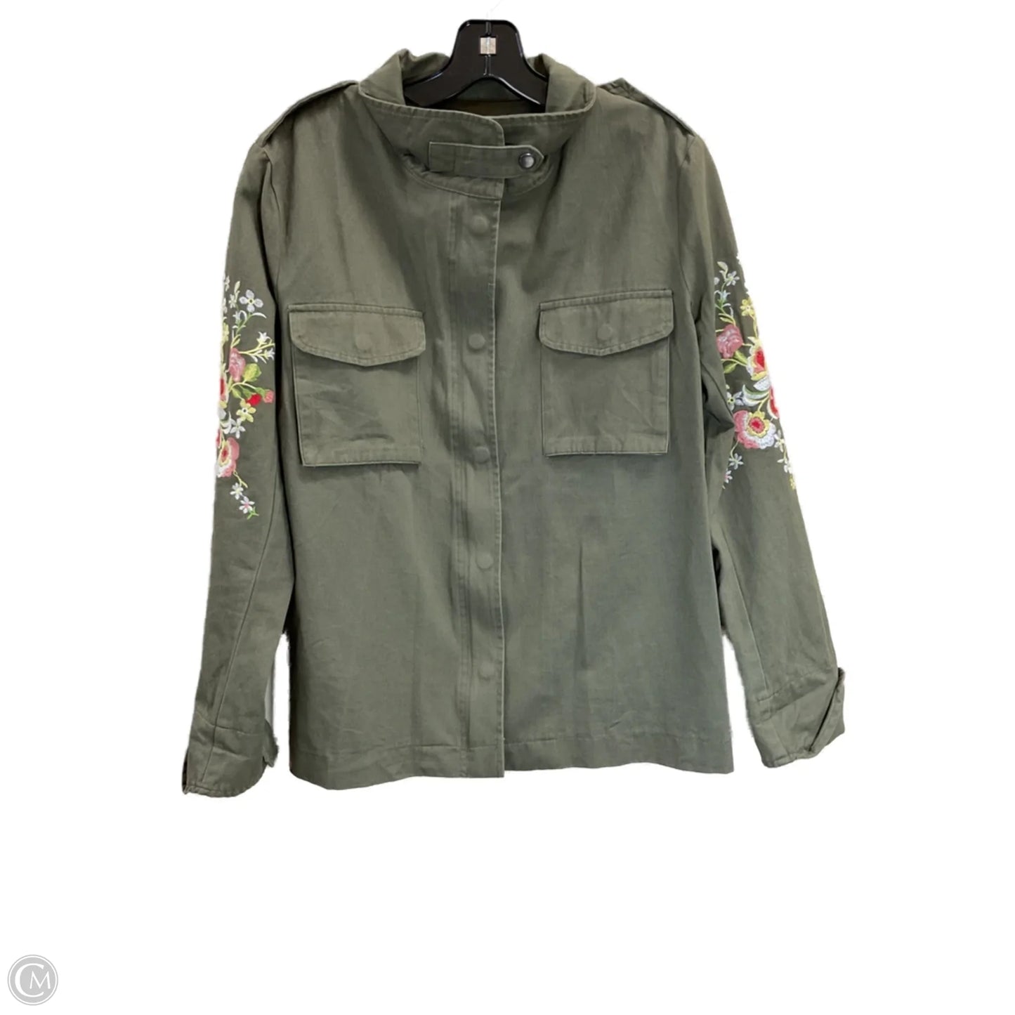 Jacket Denim By Clothes Mentor In Green Denim, Size: M