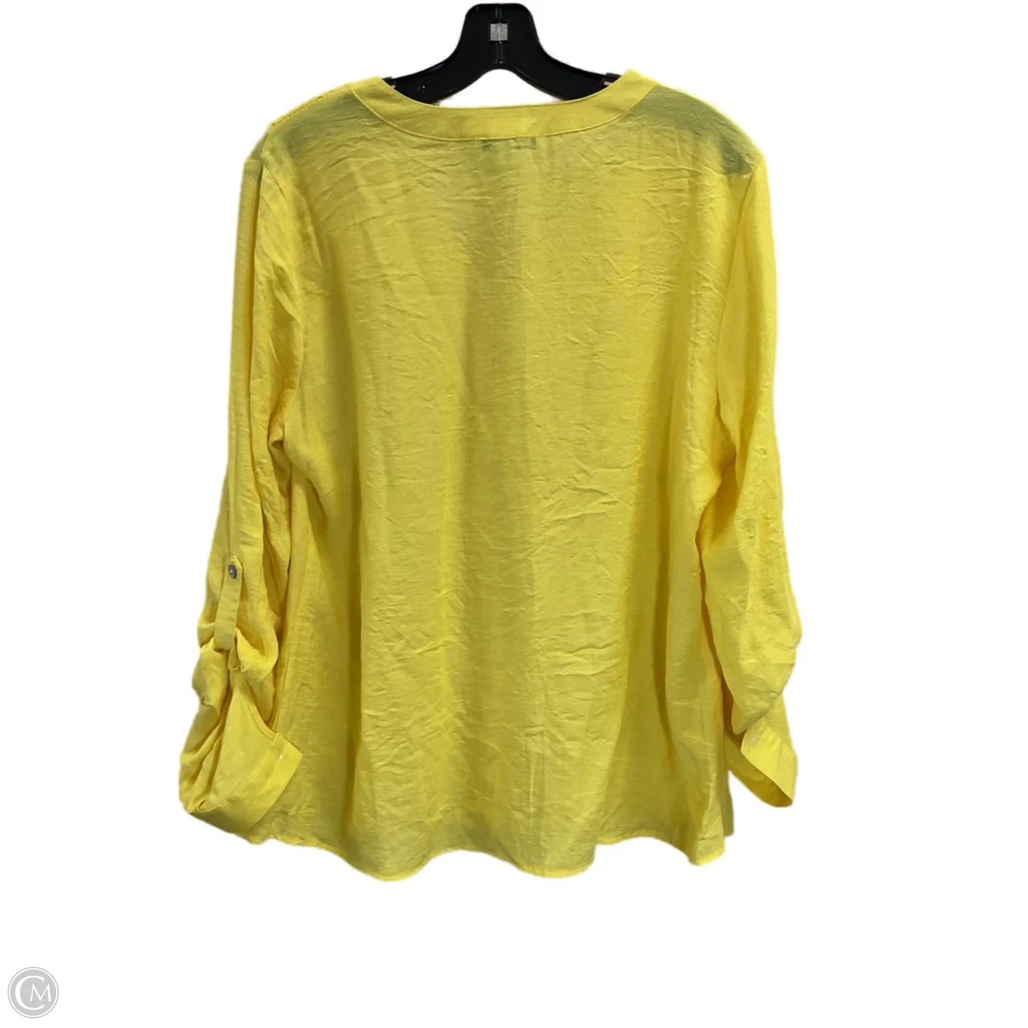 Blouse Long Sleeve By Studio Works In Yellow, Size: L