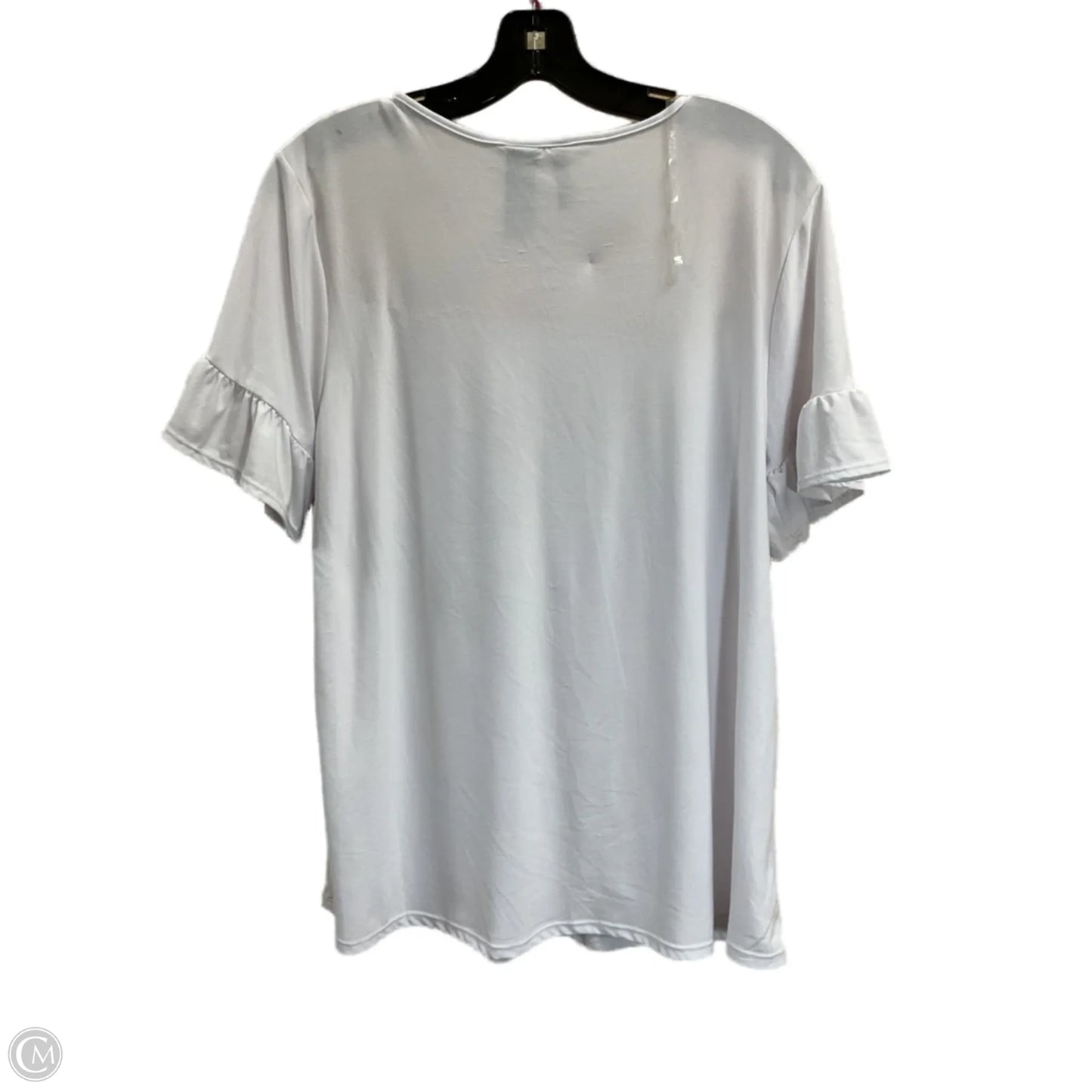 Top Short Sleeve By Clothes Mentor In White, Size: L