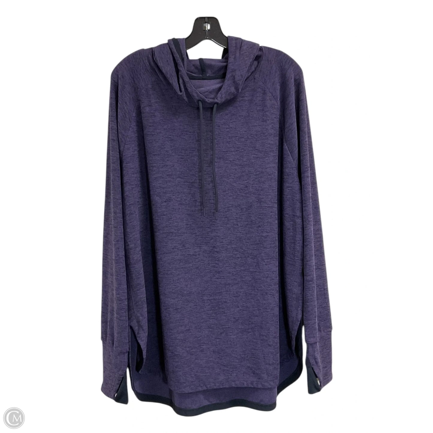 Athletic Top Long Sleeve Hoodie By Tangerine In Purple, Size: 1x