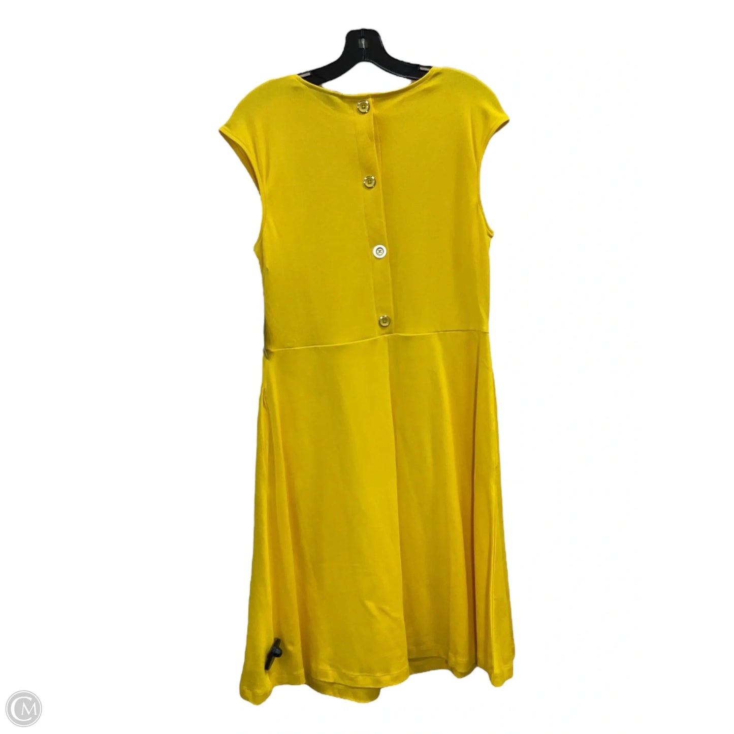 Dress Casual Midi By New York And Co In Yellow, Size: L