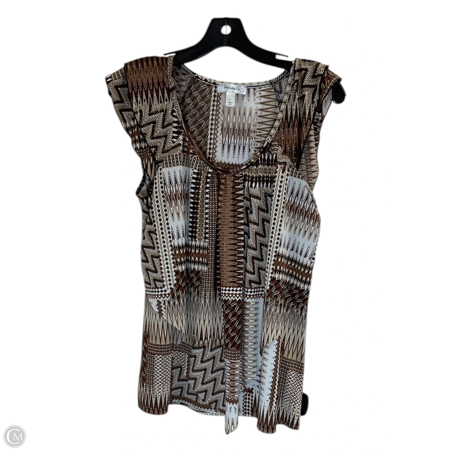 Top Sleeveless By Dressbarn In Brown, Size: L