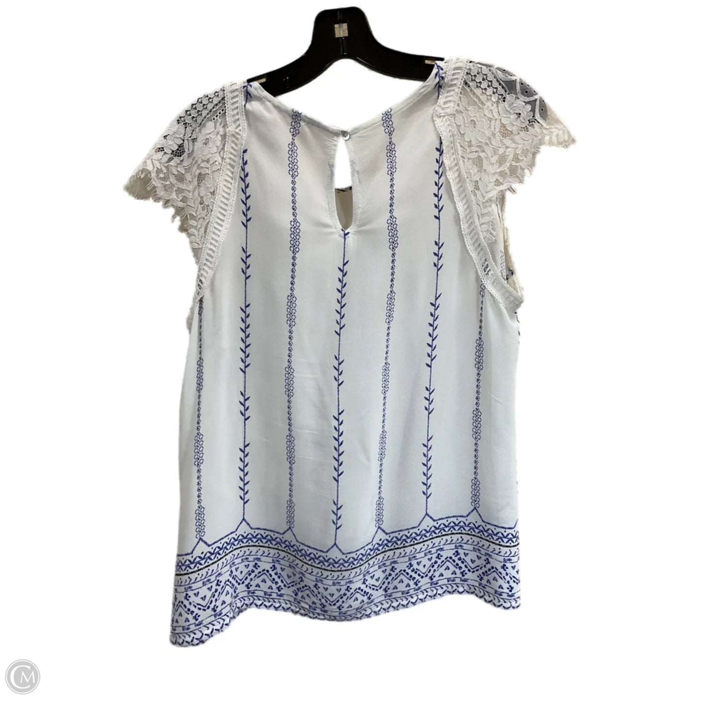 Top Sleeveless By Skies Are Blue In Blue & White, Size: M