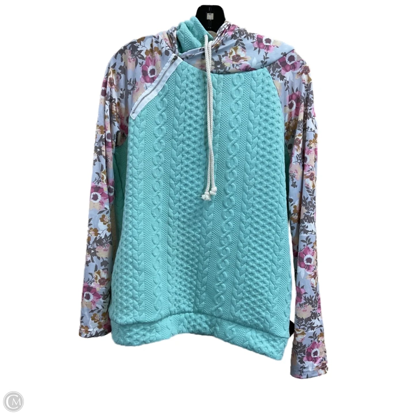 Sweatshirt Hoodie By Clothes Mentor In Green, Size: M