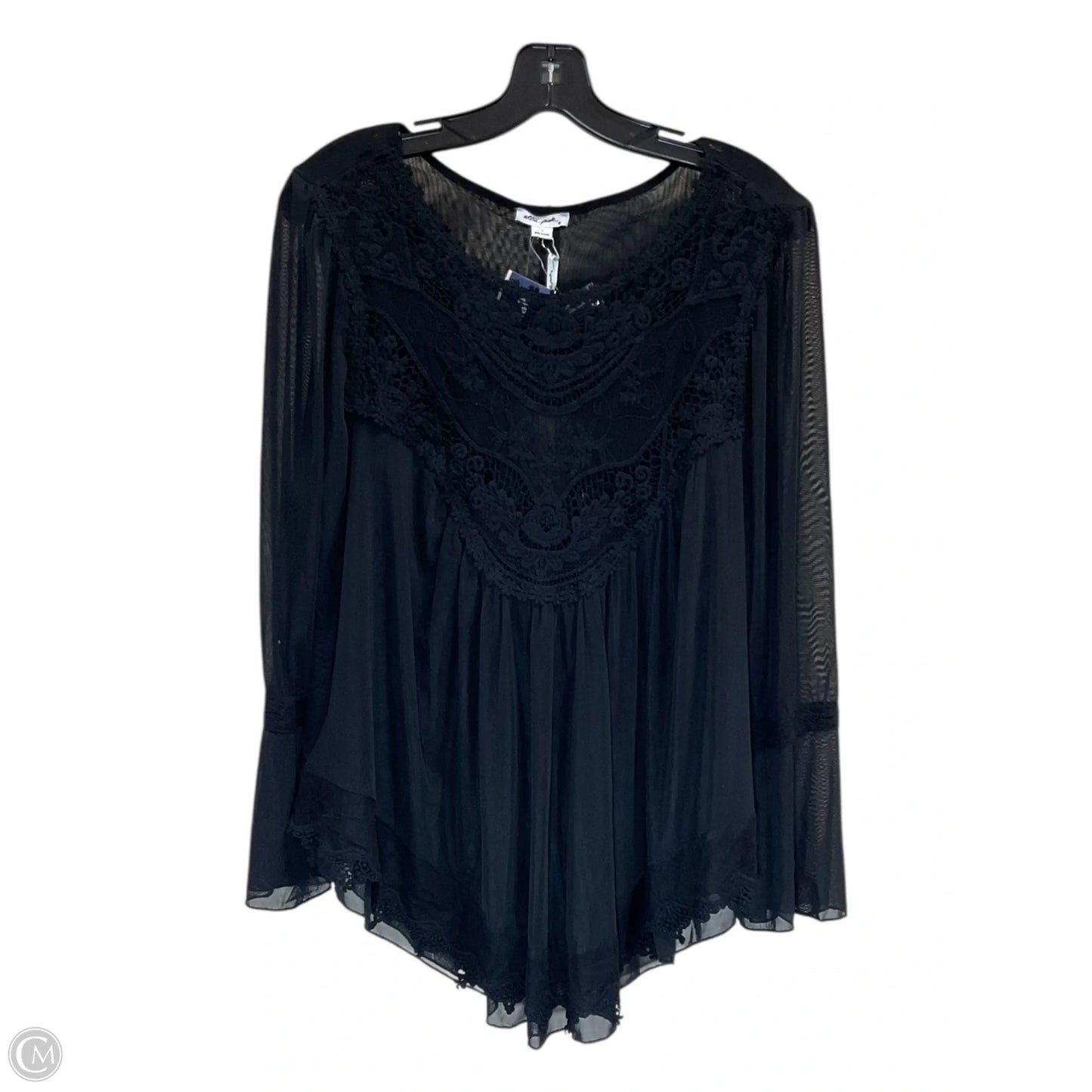 Top Long Sleeve By Ultra Pink In Black, Size: L