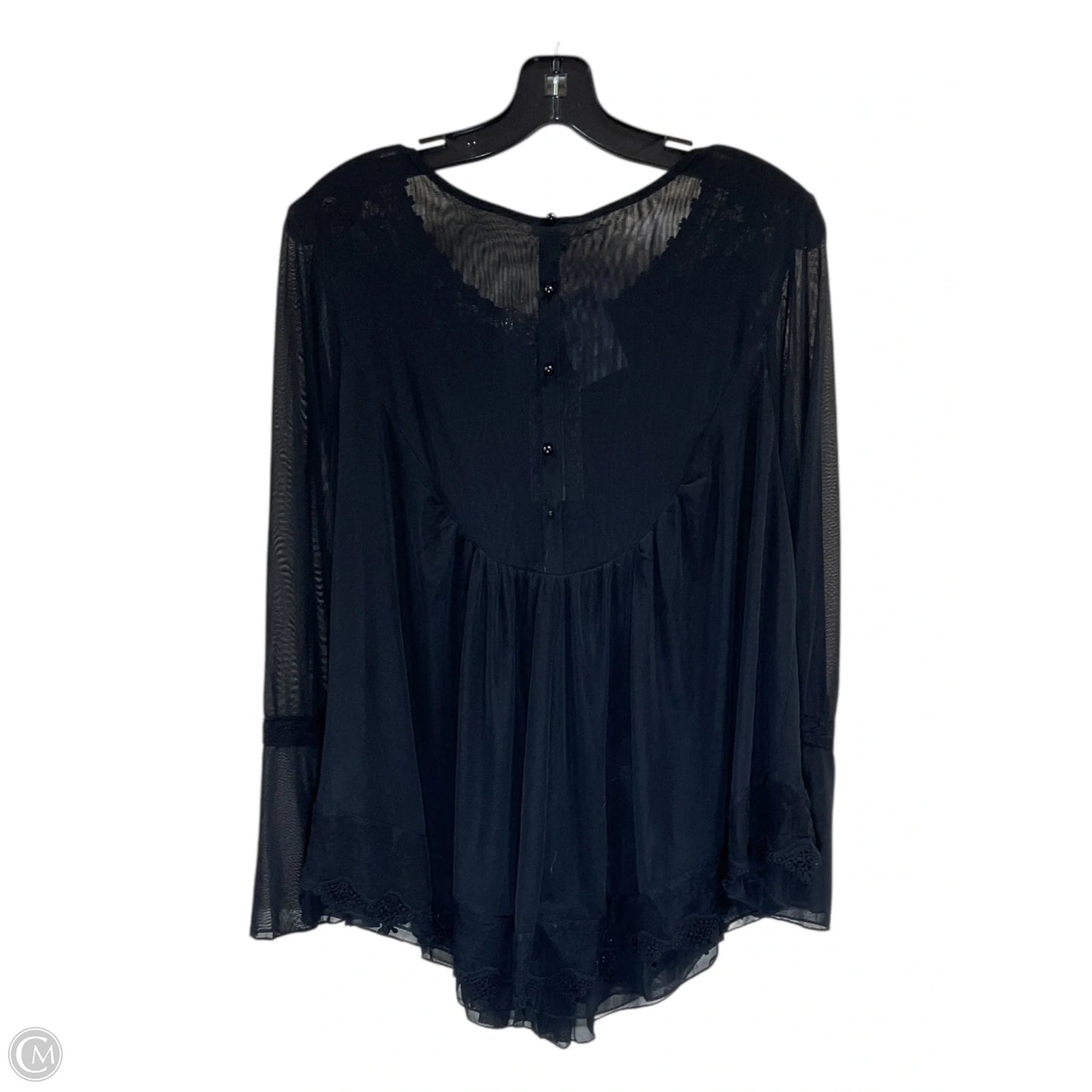 Top Long Sleeve By Ultra Pink In Black, Size: L