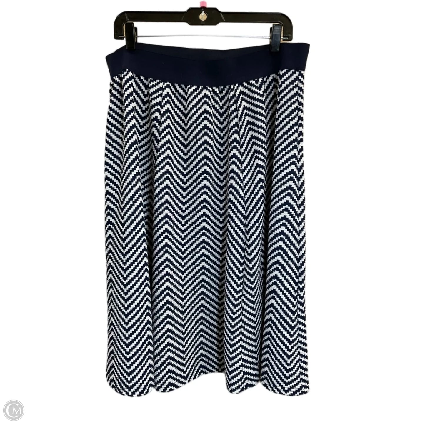 Skirt Midi By Clothes Mentor In Blue & White, Size: Xl