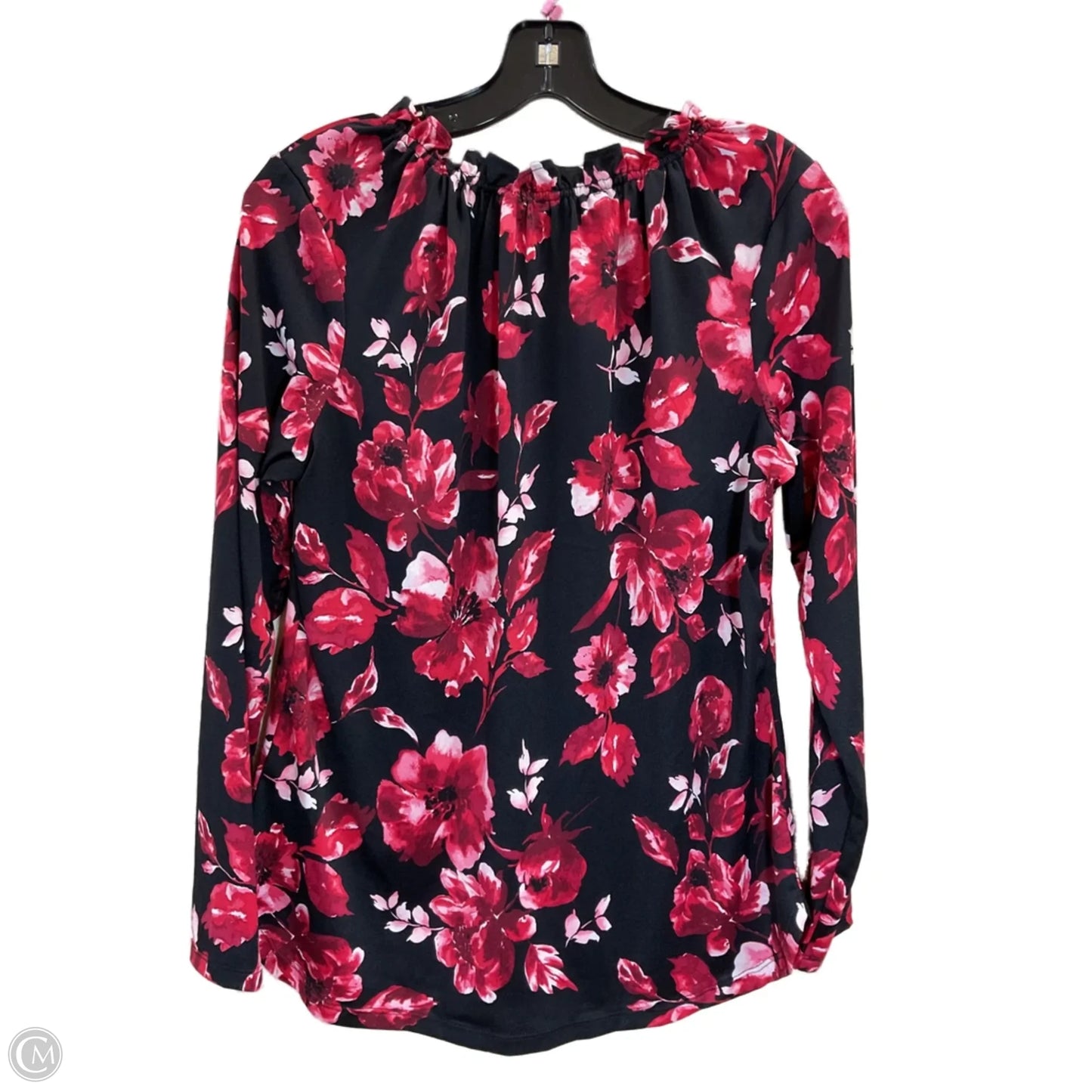 Top Long Sleeve By Croft And Barrow In Black & Red, Size: S
