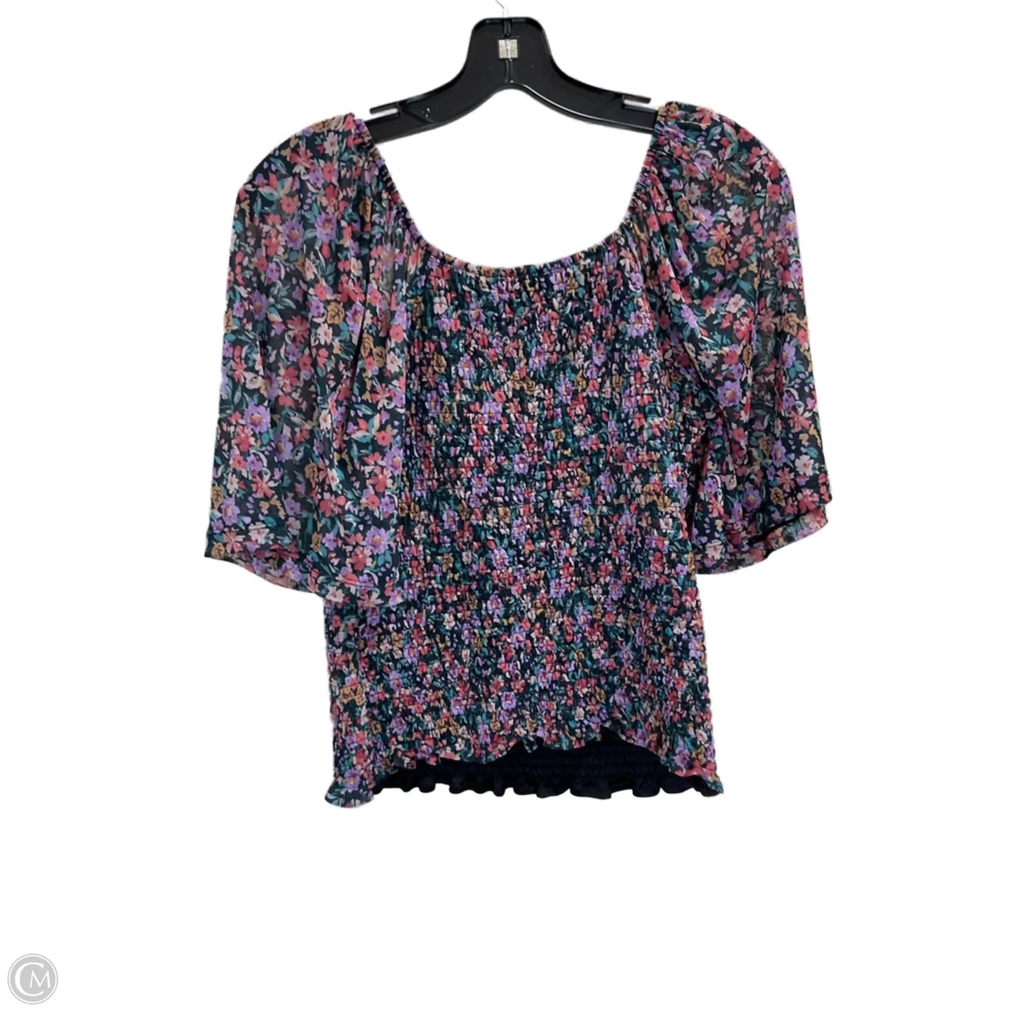Top Short Sleeve By Evereve In Multi-colored, Size: M
