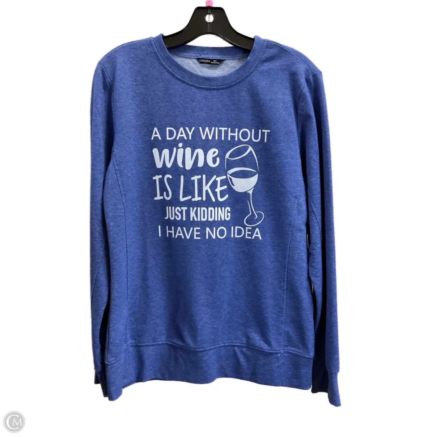 Sweatshirt Crewneck By Clothes Mentor In Blue, Size: L