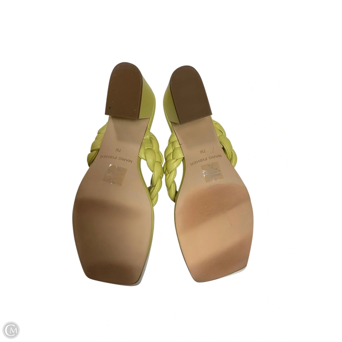 Sandals Heels Block By Marc Fisher In Yellow, Size: 7