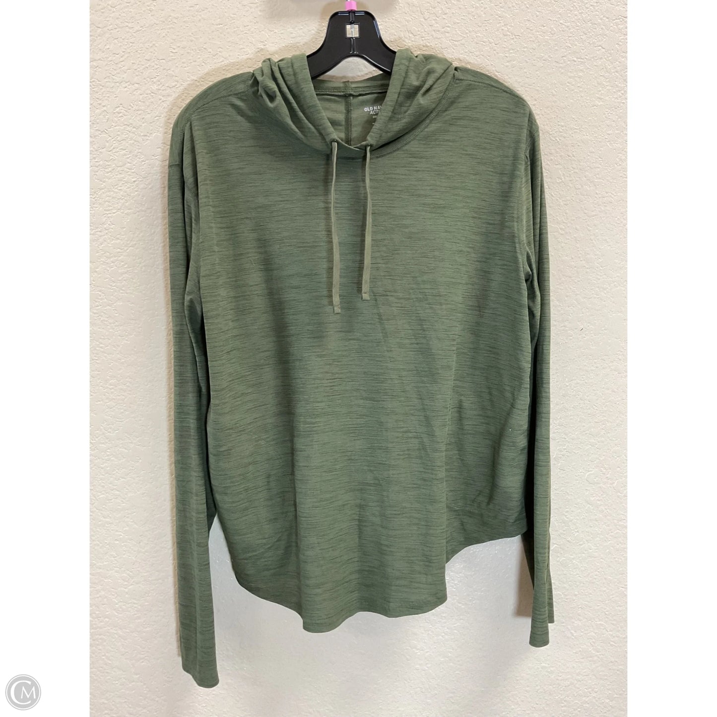 Athletic Top Long Sleeve Hoodie By Old Navy In Green, Size: M