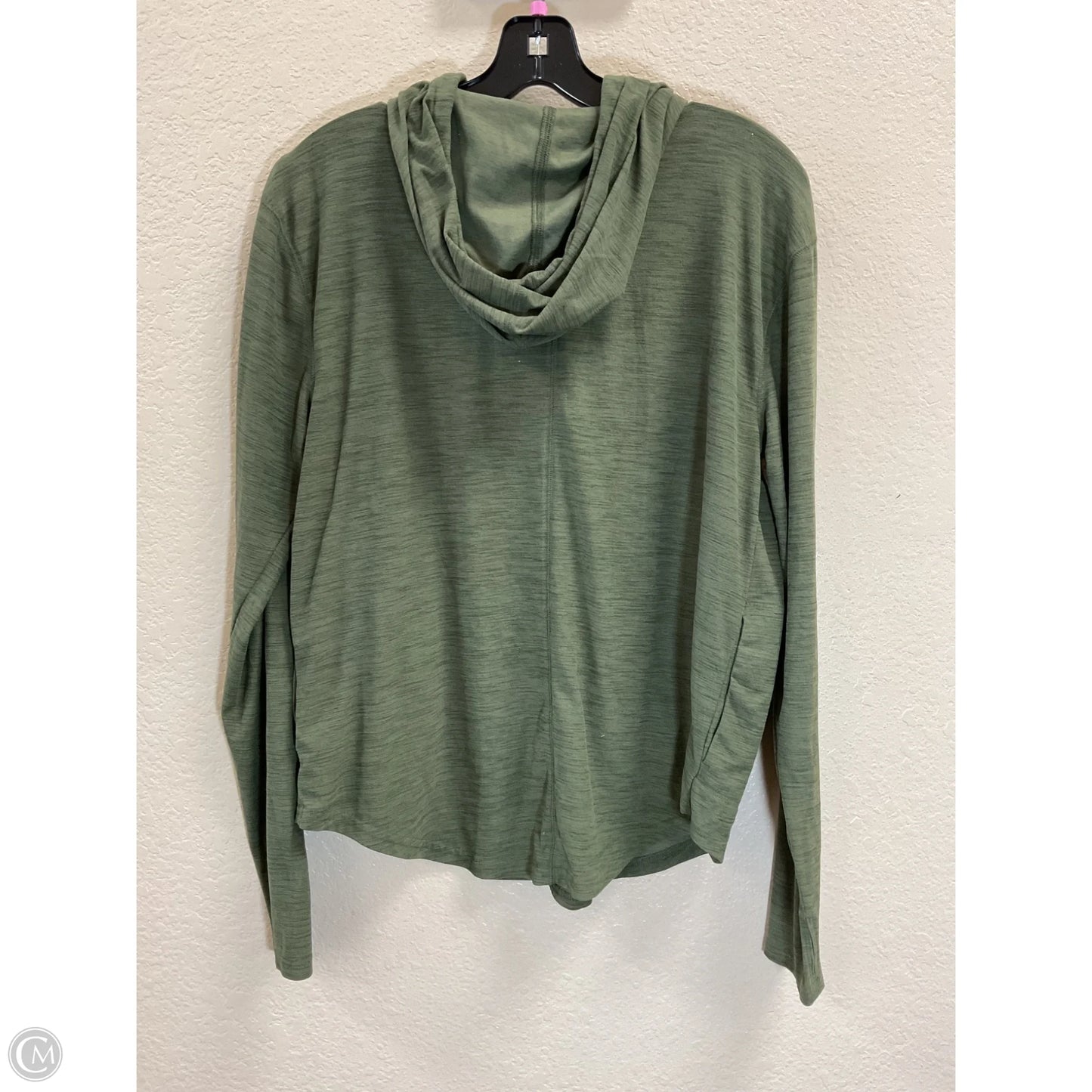Athletic Top Long Sleeve Hoodie By Old Navy In Green, Size: M