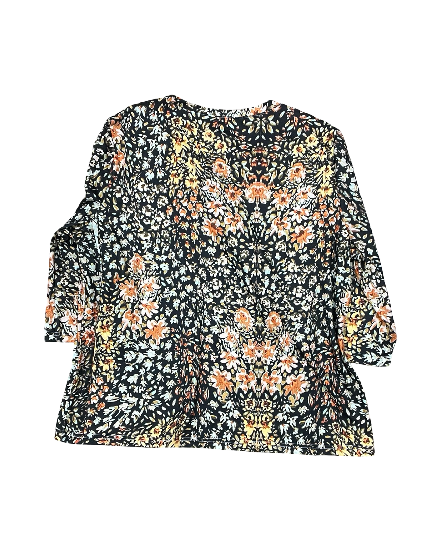 Top Ls By Clothes Mentor In Black & Orange, Size:1X