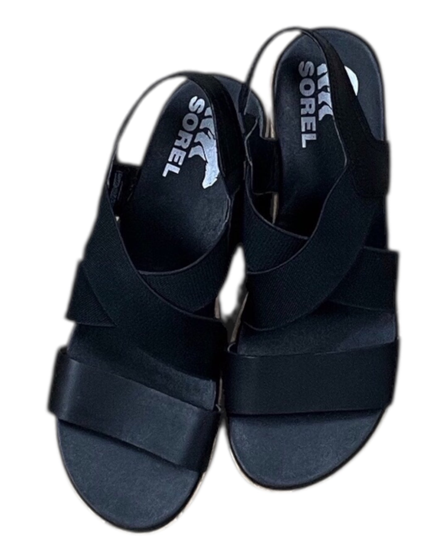 Sandals Heels Wedge By Sorel In Black, Size:6.5
