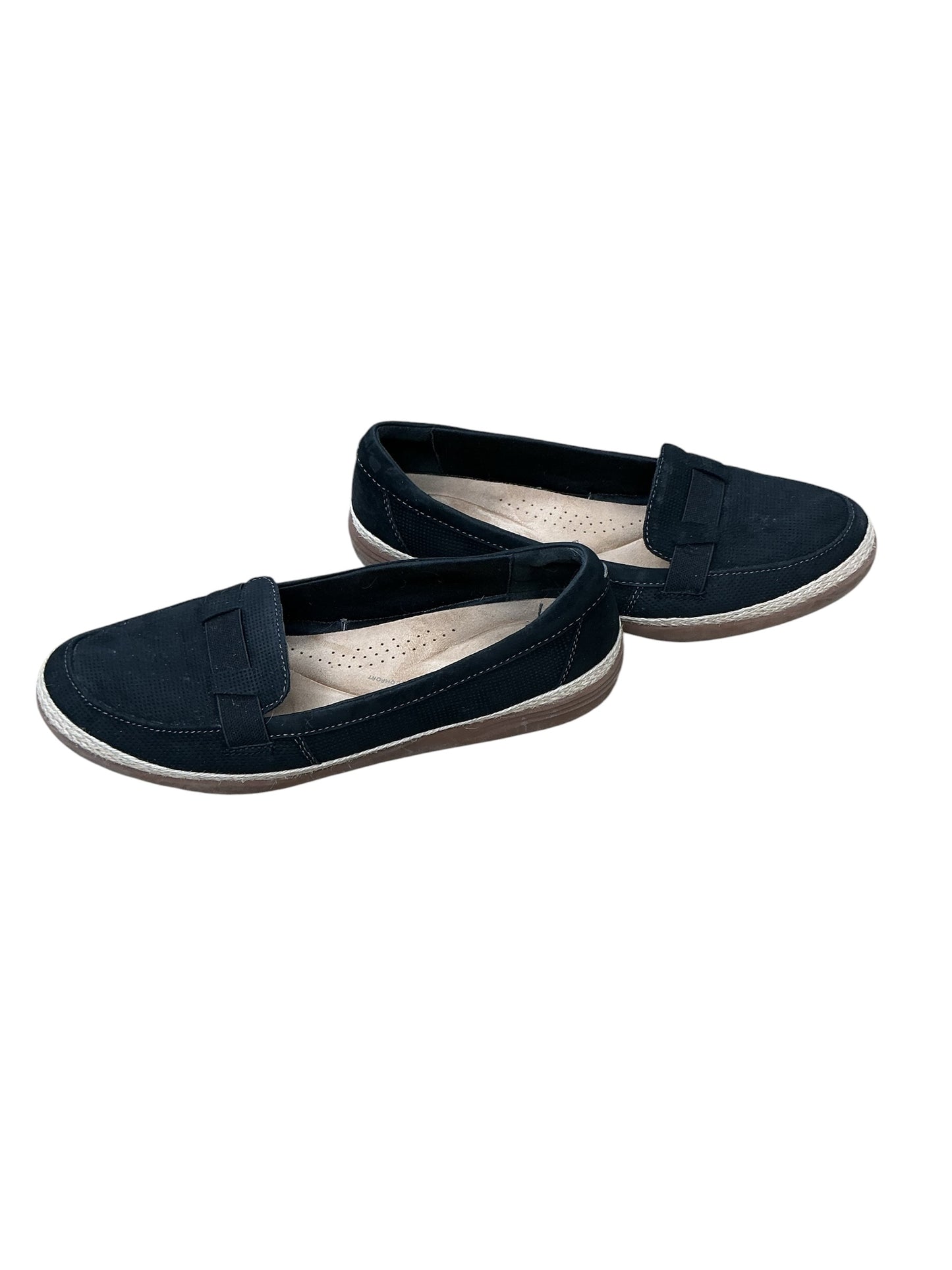Shoes Flats By Clarks In Black, Size:11