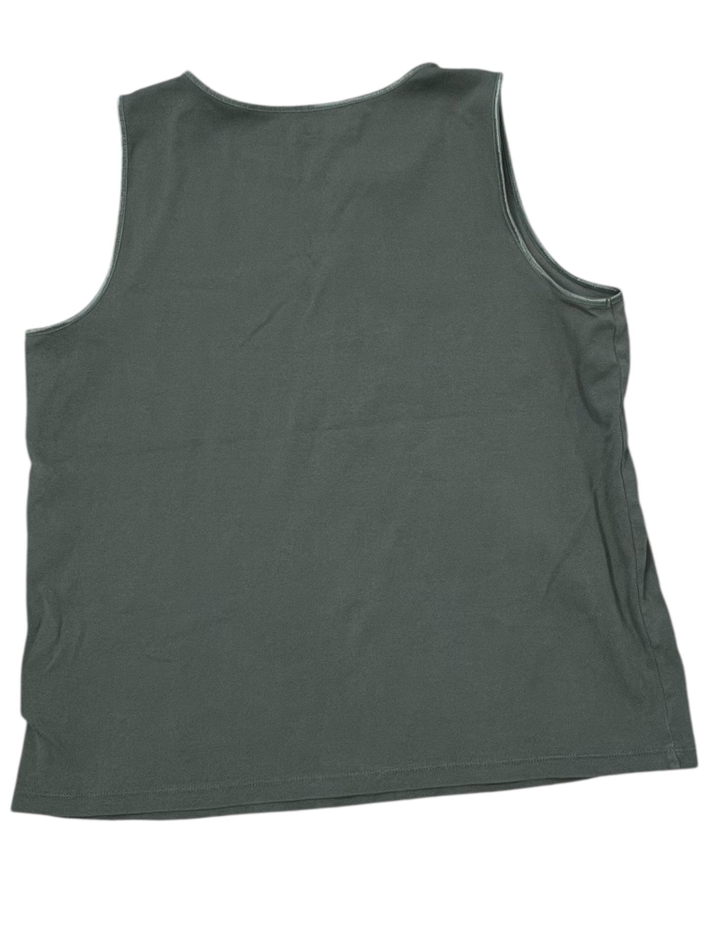 Top Sleeveless Basic By Cj Banks In Green, Size:1X