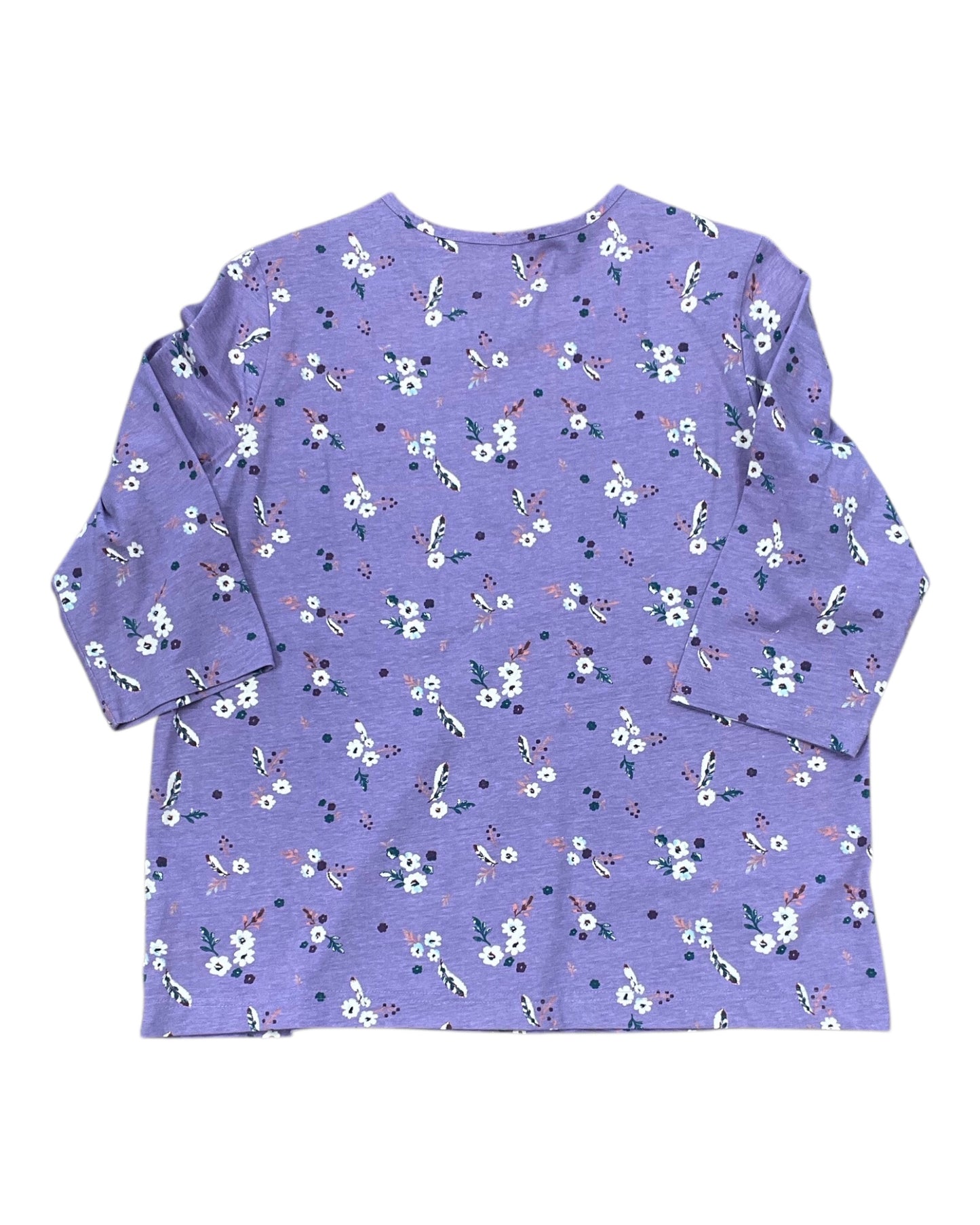 Top 3/4 Sleeve By Blair In Purple, Size:L