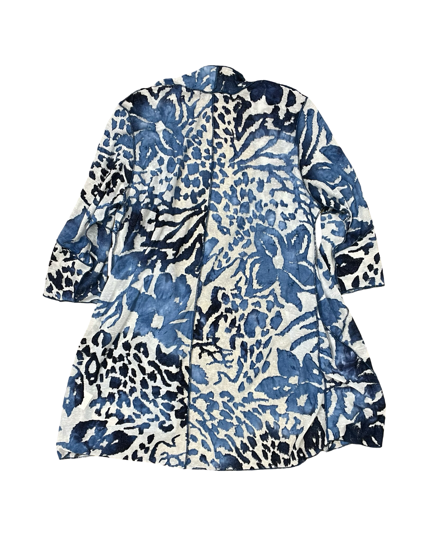Cardigan By Clothes Mentor In Blue & White, Size:L
