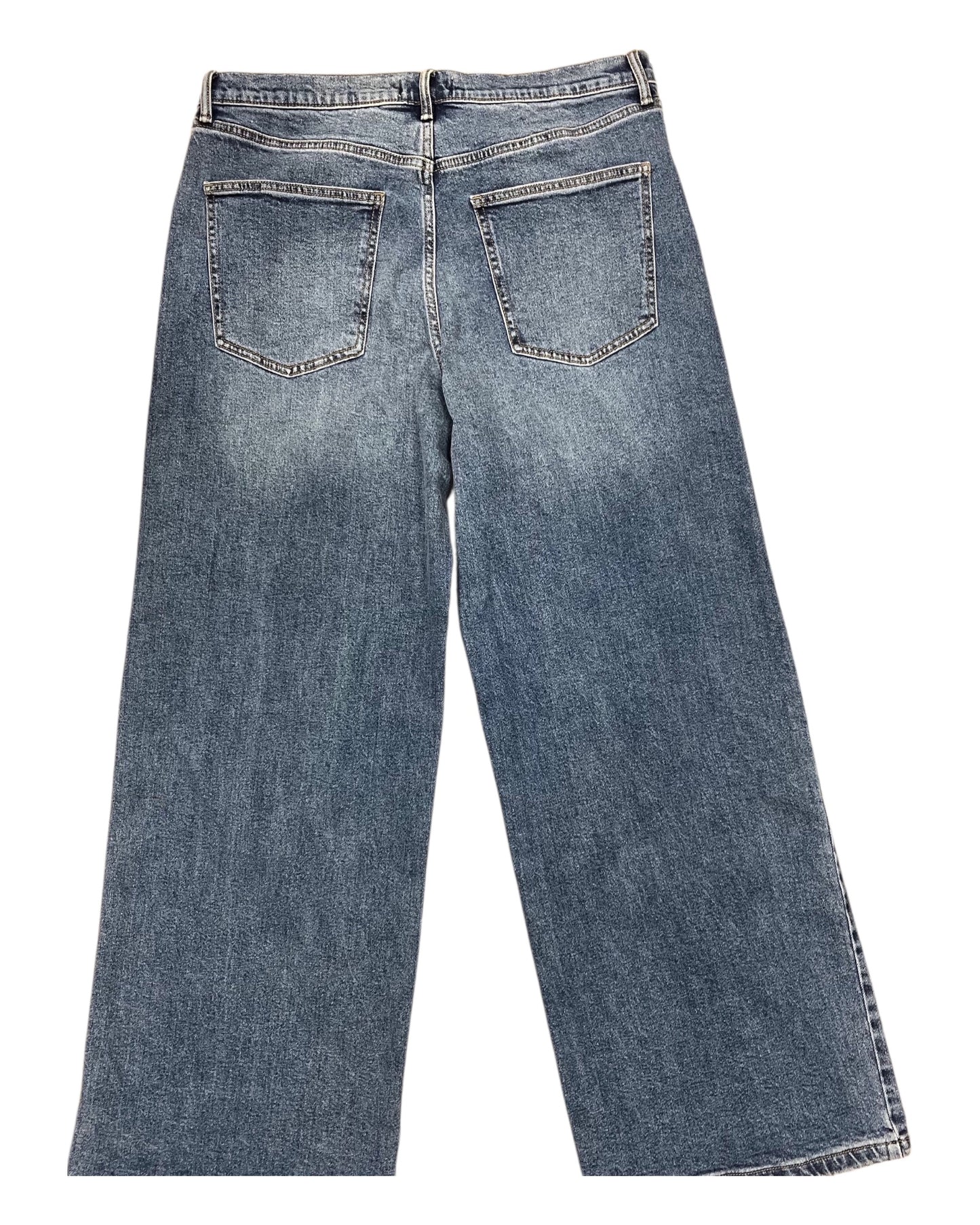 Jeans Wide Leg By Nine West In Blue Denim, Size:14