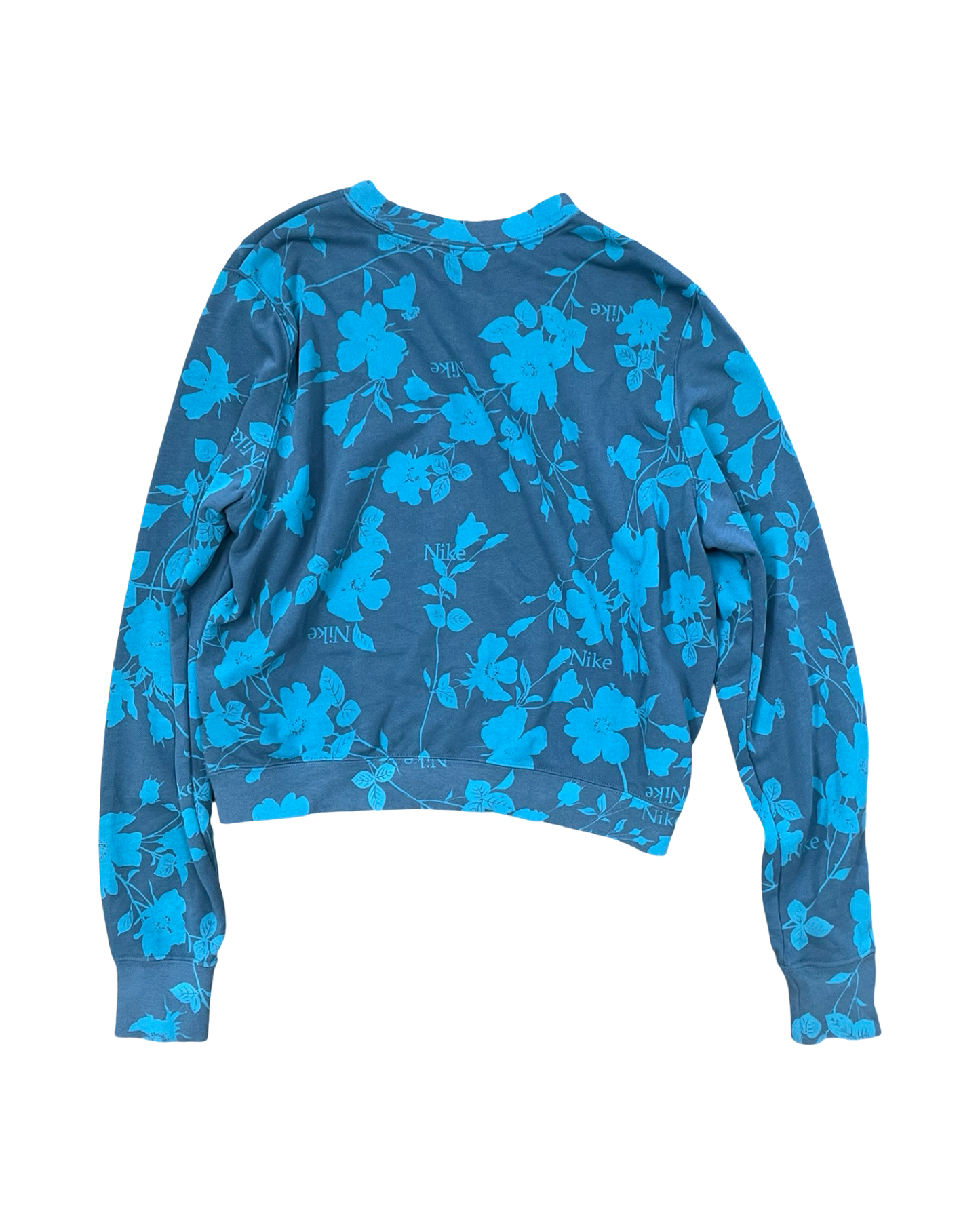 Athletic Sweatshirt Crewneck By Nike In Blue & Grey, Size:L