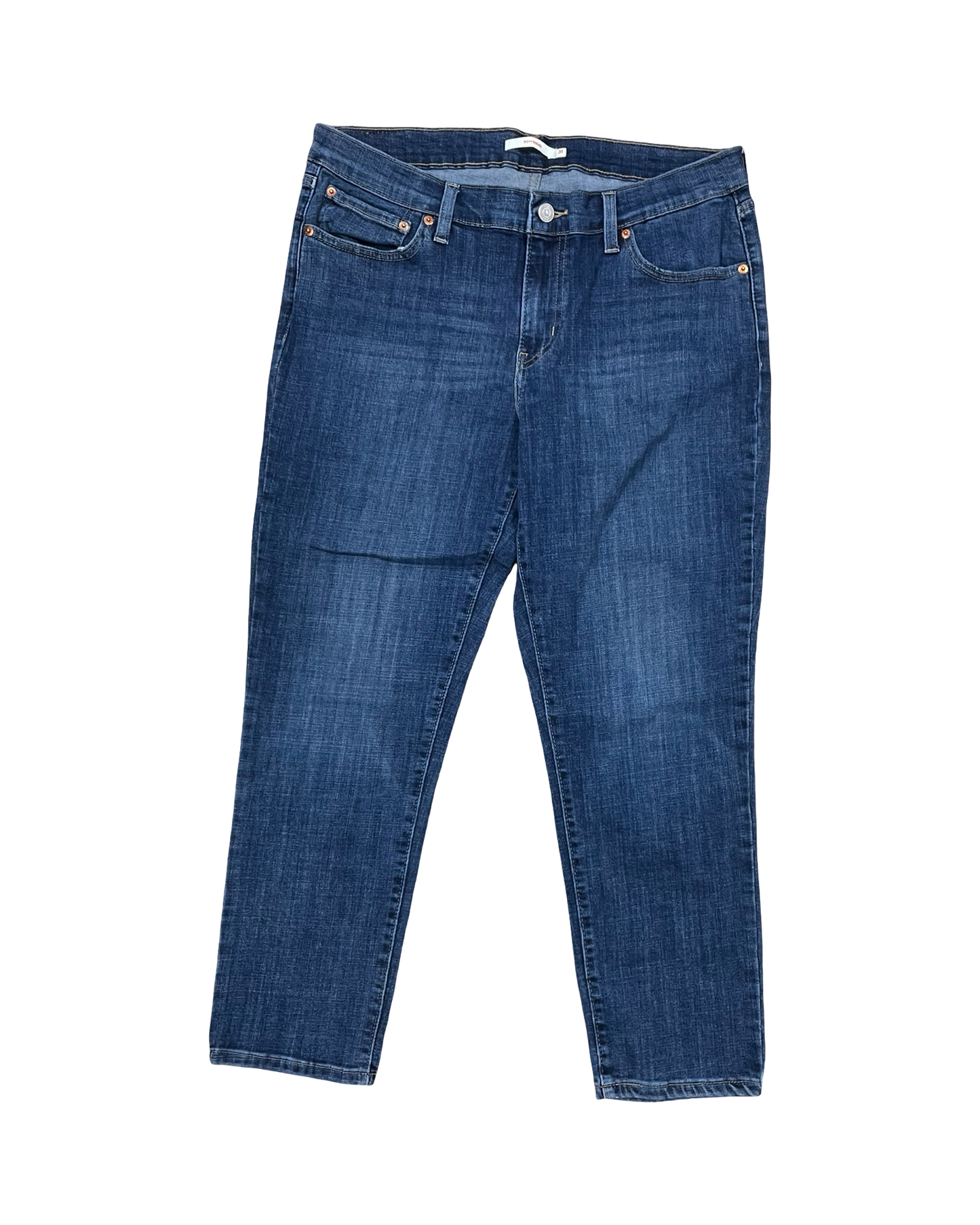Jeans Boyfriend By Levis In Blue Denim, Size:12