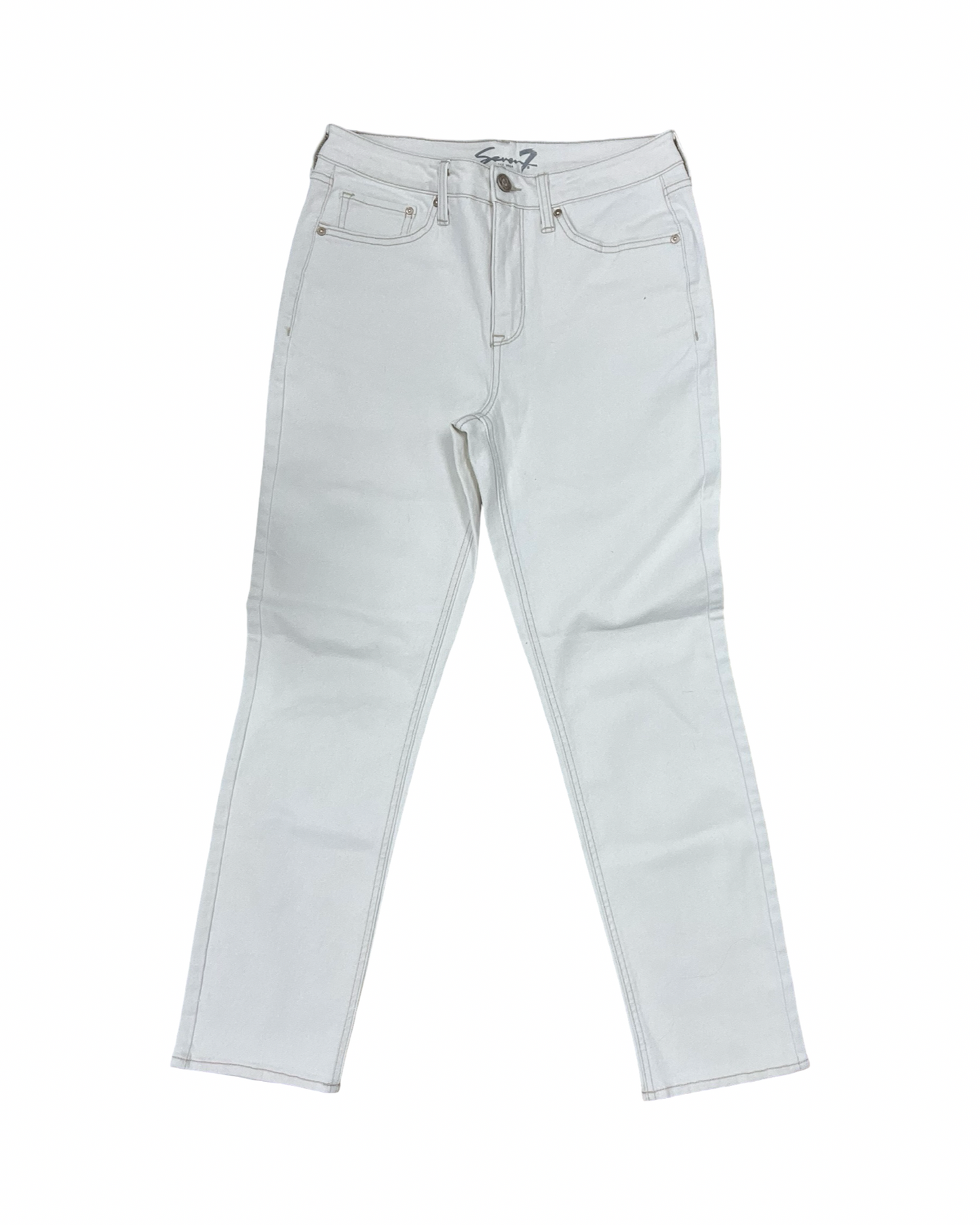 Jeans Straight By Seven 7 In Cream, Size:6